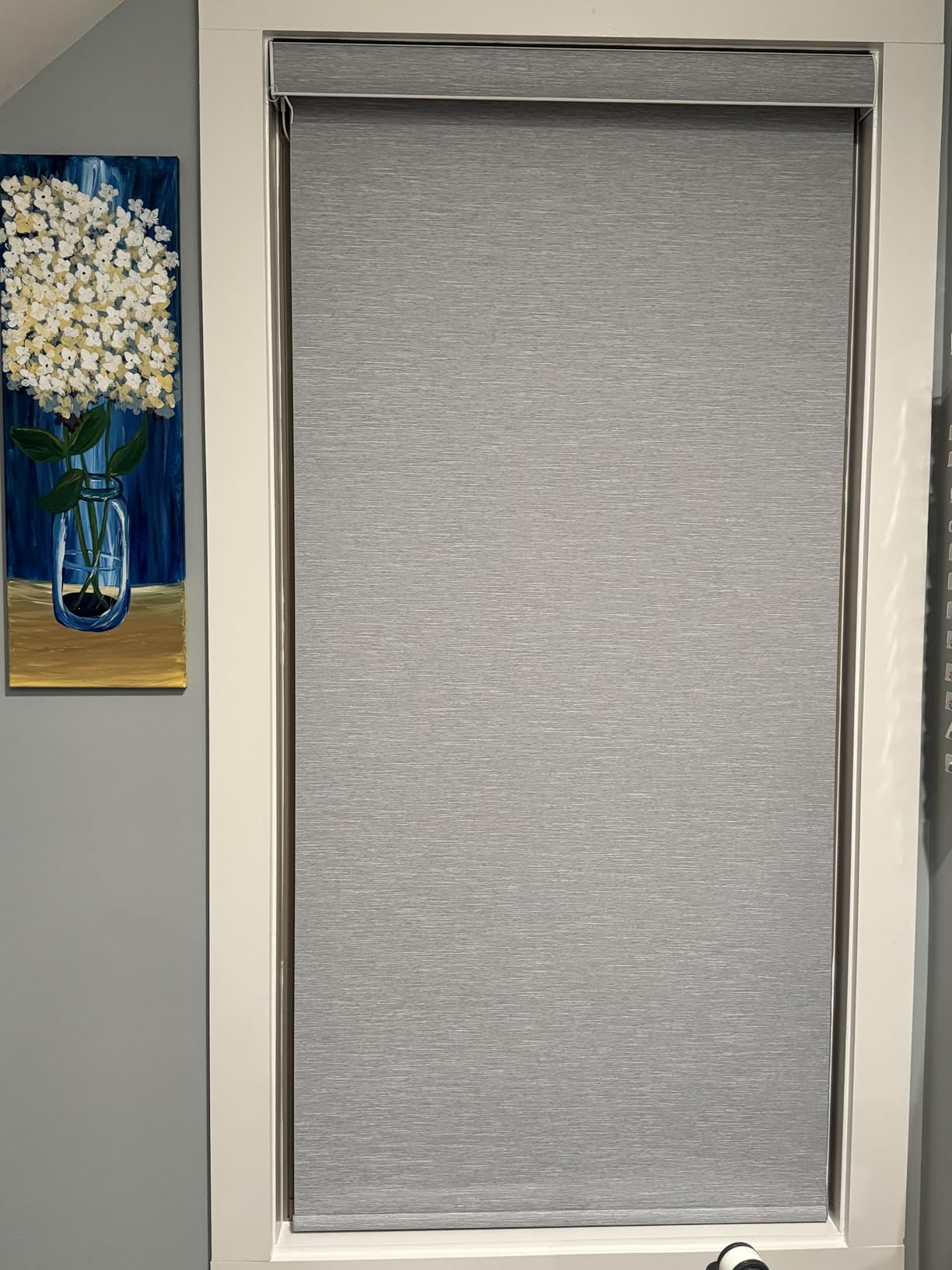 SmartWings Motorized Smart Blinds with Remote, Custom Automatic 100% Blackout Roller Shade Compatible with Alexa/Homekit/Google, Electric Smart Blinds for Indoor Windows, Essential Cream customer photo 1