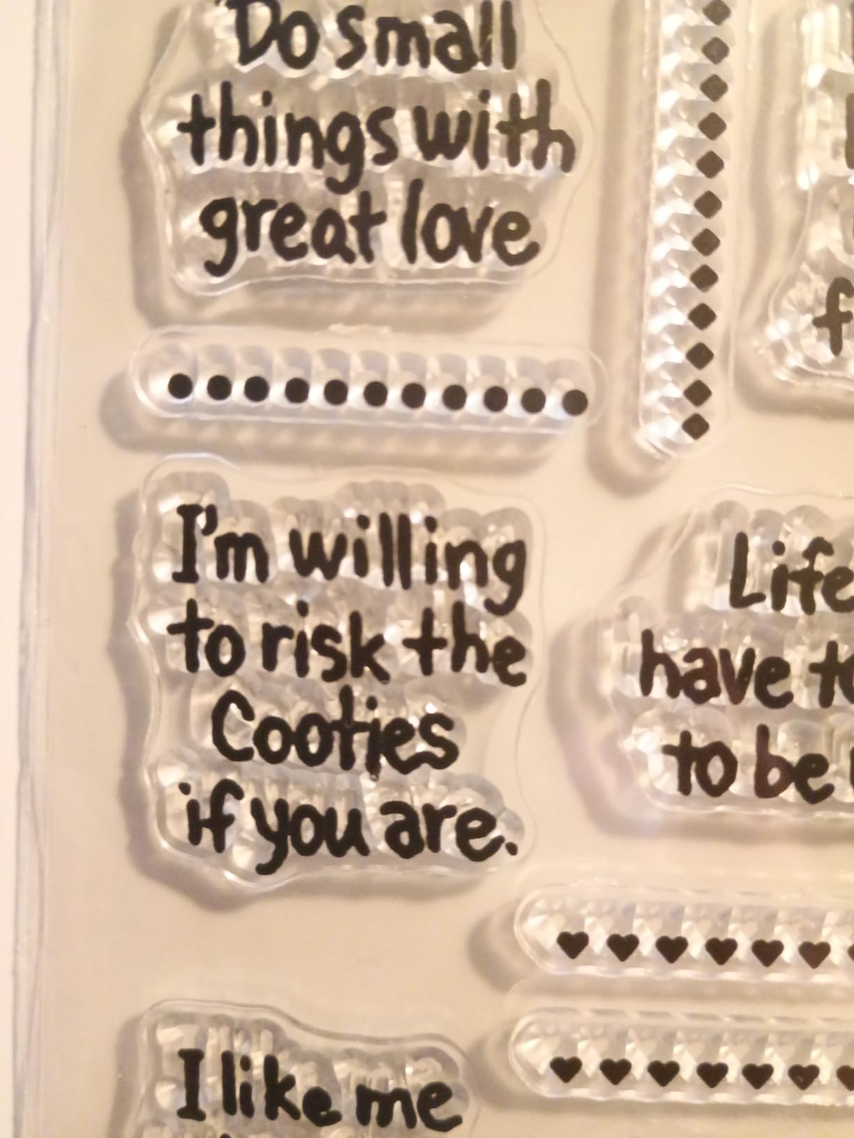 Chinco 4 Sheet Sentiments Rubber Clear Stamps Set for Card Making and DIY Scrapbooking Journaling with 2 Acrylic Stamp Blocks customer photo 1