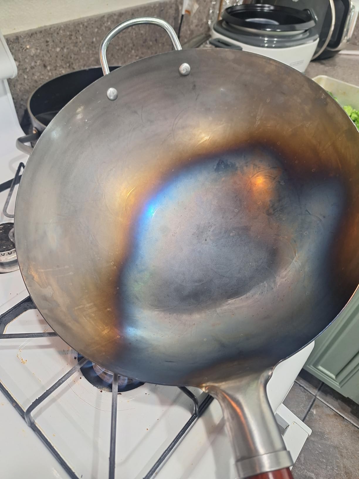 Teewe Carbon Steel Wok Traditional Hand Hammered - 13.4