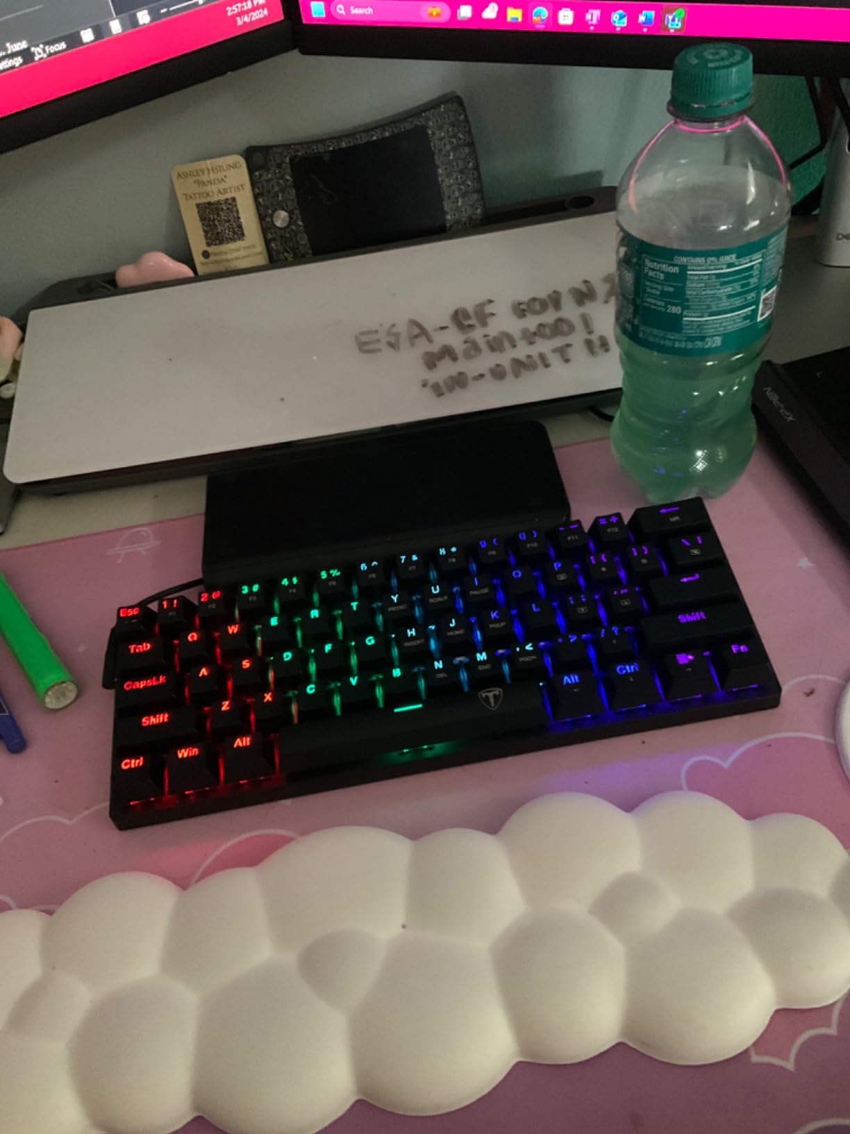 Portable 60% Mechanical Gaming Keyboard, Wired Keyboard with Blue Switches,LED Customization Backlit,61 Keys Ultra-Compact Mini OfficeKeyboard for PC/Mac/Xbox,Easy to Carry On Trip-Black customer photo 2