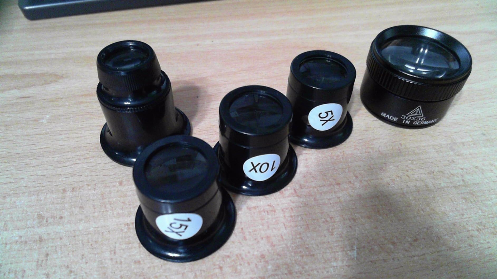 5 Pcs Jewelers Loupe Portable Monocular Magnifier with 30 x 36 mm Lens (5X 10X 15X 20X) customer photo 2