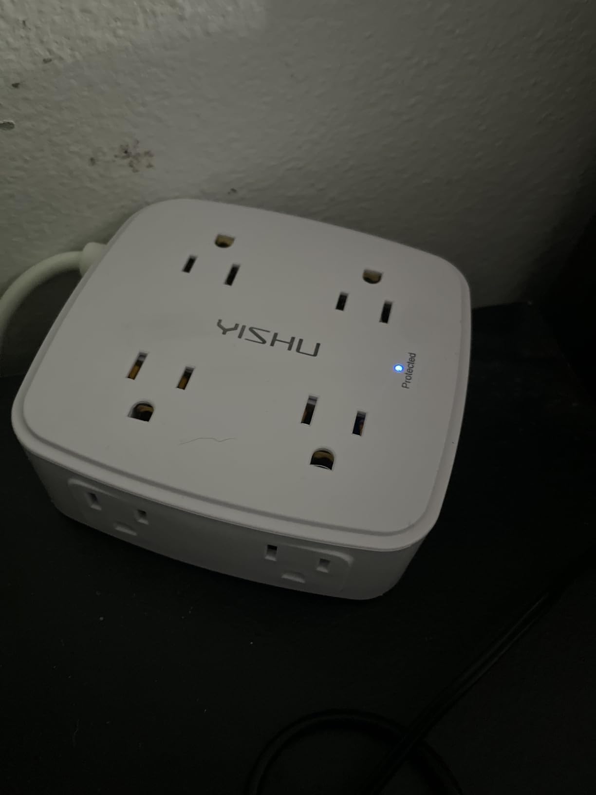 6 Ft Surge Protector Power Strip - 8 Widely Outlets with 4 USB Ports, 3 Side Outlet Extender with 6 Feet Extension Cord, Flat Plug, Wall Mount, Desk USB Charging Station, ETL,White customer photo 1