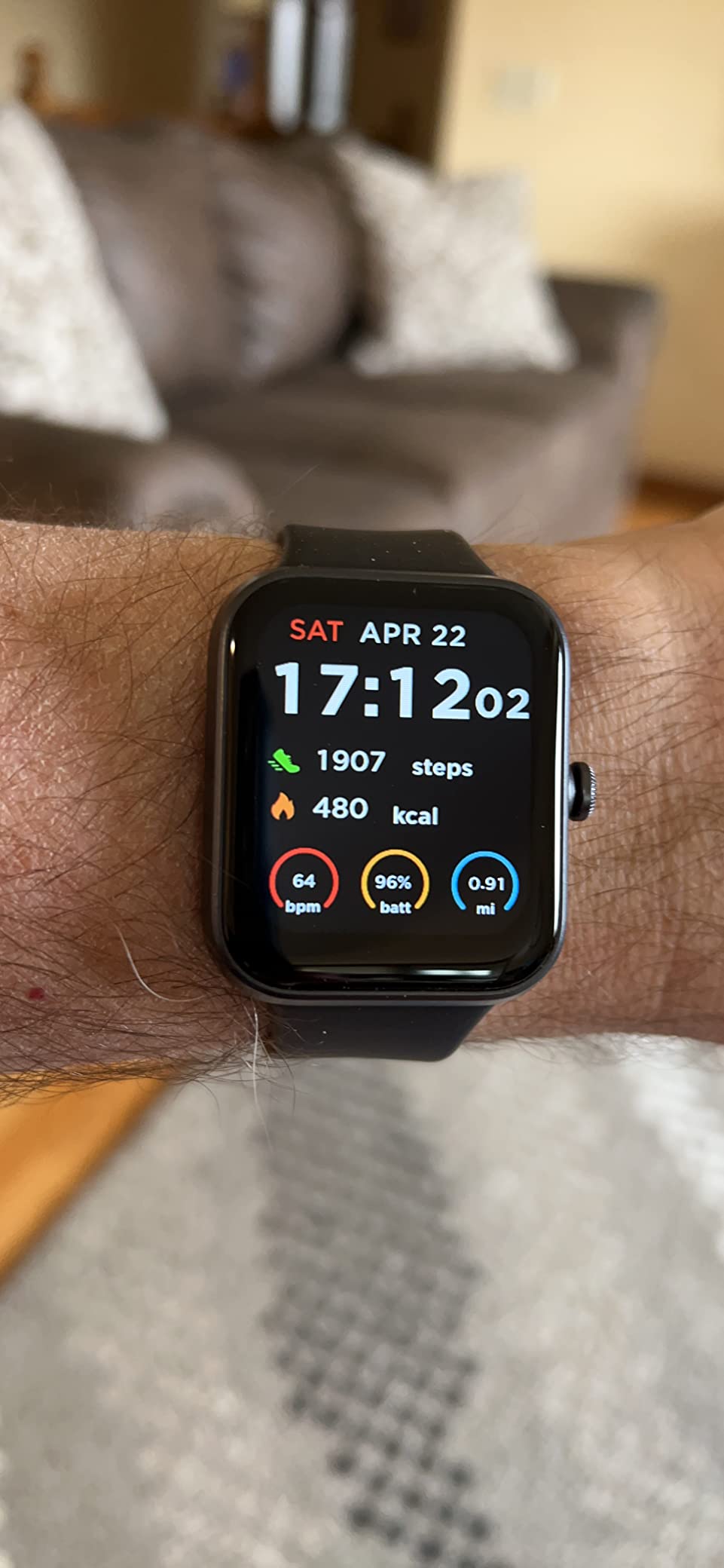 SKG Smart Watch, Fitness Tracker with 5ATM Swimming Waterproof, Health Monitor for Heart Rate, Blood Oxygen, Sleep, 1.7'' Touch Screen Bluetooth Smartwatch customer photo 1
