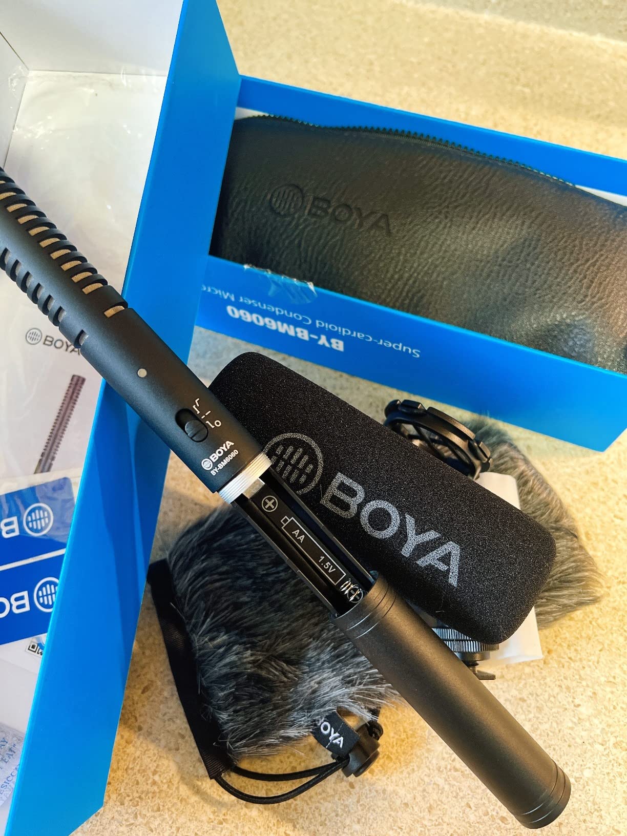 BOYA XLR Microphone, Shotgun Microphone BY-BM6060 with Shockmount Windscreen Mic for Camera DSLR External Condenser customer photo 1