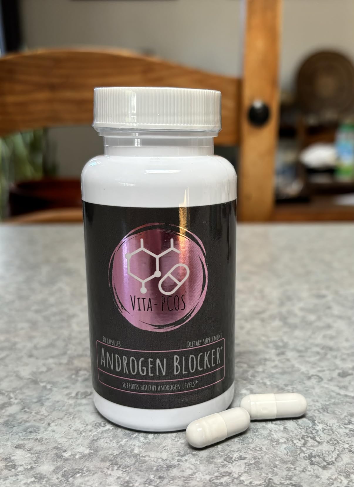VITA-PCOS AndroBlocker Balance Supplement for Women - Stinging Nettle Capsules with Zinc & Inositol for Unwanted Facial Hair & Healthy Period - Saw Palmetto for Women Energy & Vitality - 60 Capsules customer photo 2