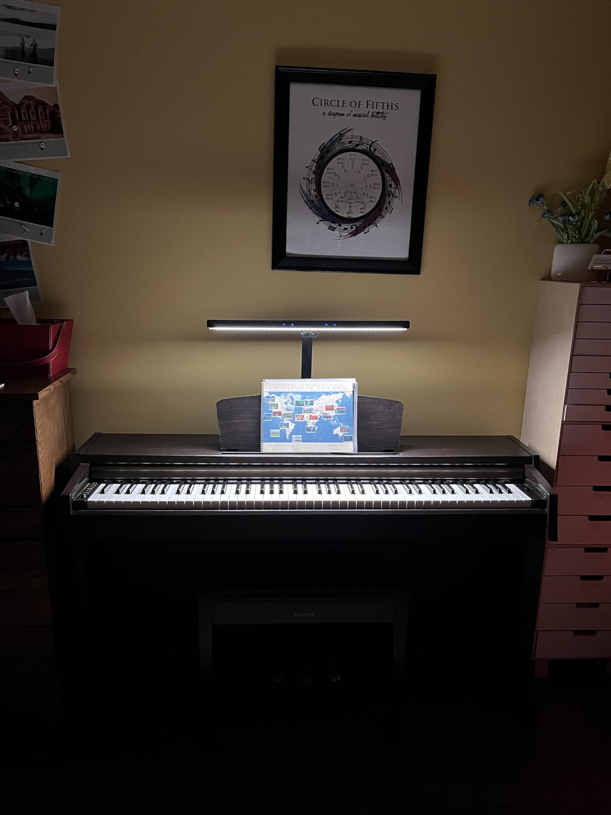 Quntis 55'' Ultra Wide Illumination Piano Light, 12W LED Professional Eye Caring Piano Lamp with Auto-Dimming, Dimmable Modern Reading Lamp, 2H Timer, Music Stand Light for Upright Piano customer photo 2