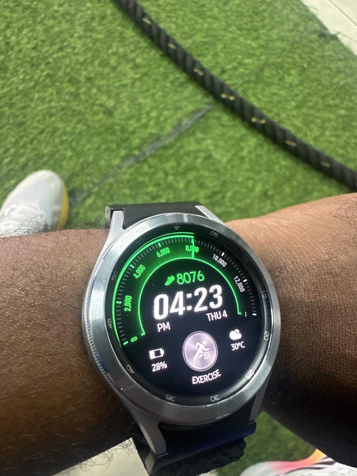 Samsung Electronics Galaxy Watch 4 Classic 46mm Smartwatch with ECG Monitor Tracker for Health Fitness Running Sleep Cycles GPS Fall Detection Bluetooth US Version, Silver (Renewed) customer photo 2