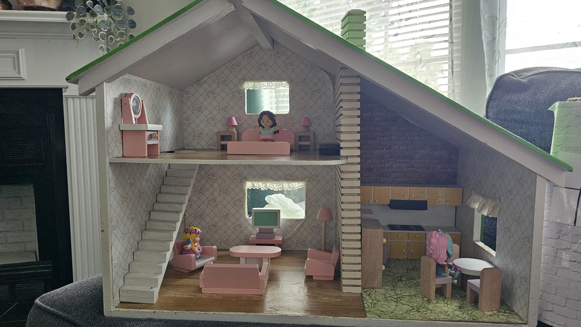Wooden Dollhouse Furniture Set, 22 PCS Doll House Accessories Including 5 Room Kits, Little People House Furniture Toy Gift for Girls Boys Age 3+, Miniature Dollhouse Furnishing customer photo 2