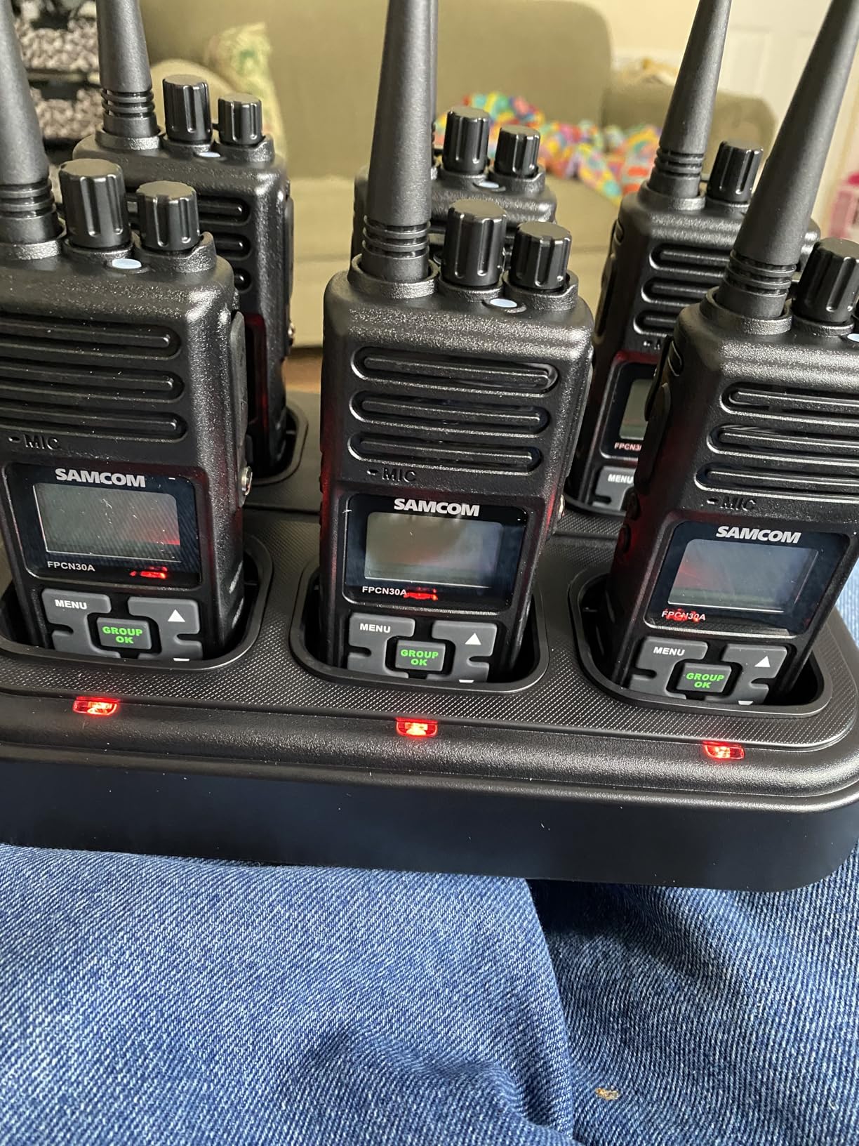 SAMCOM FPCN30A Two Way Radio Commercial with Gang Charger, Rechargeable 2 Way Radio, 5W Walkie Talkie High Power, UHF Radios for Warehouse, Churches, Jobsite (6 Pcs Radio + Charger Gang) customer photo 1
