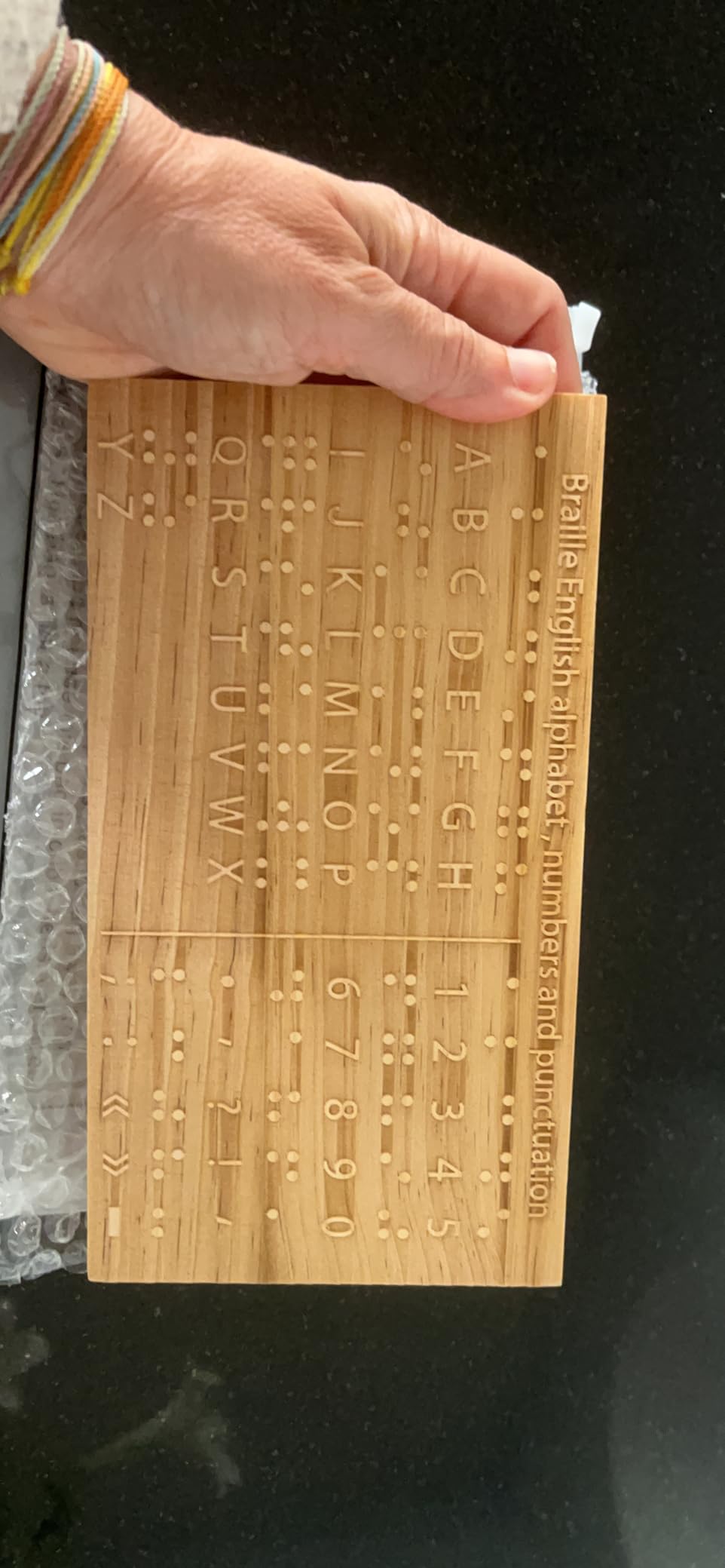 Yulejo Braille Alphabet Board Wood Braille Fingerboard Carved Dots Educational Tool customer photo 1