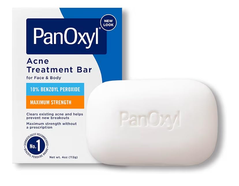 PanOxyl Acne Treatment Bar with 10% Benzoyl Peroxide, Maximum Strength Bar Soap for Face, Chest and Back, Benzoyl Peroxide Soap Body Wash, Vegan, For Acne Prone Skin, 4 oz customer photo 1