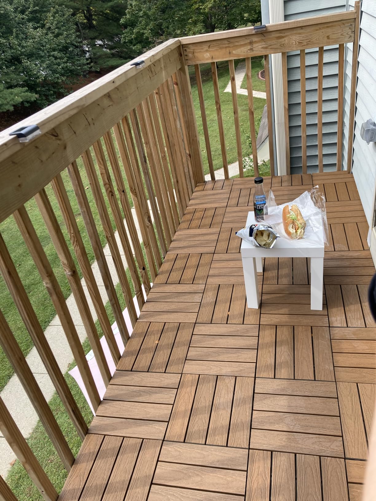 NewTechWood UltraShield Naturale 1 ft. x 1 ft. Quick Deck Outdoor Composite Deck Tile in Icelandic Smoke White (10 sq. ft. per Box) customer photo 1