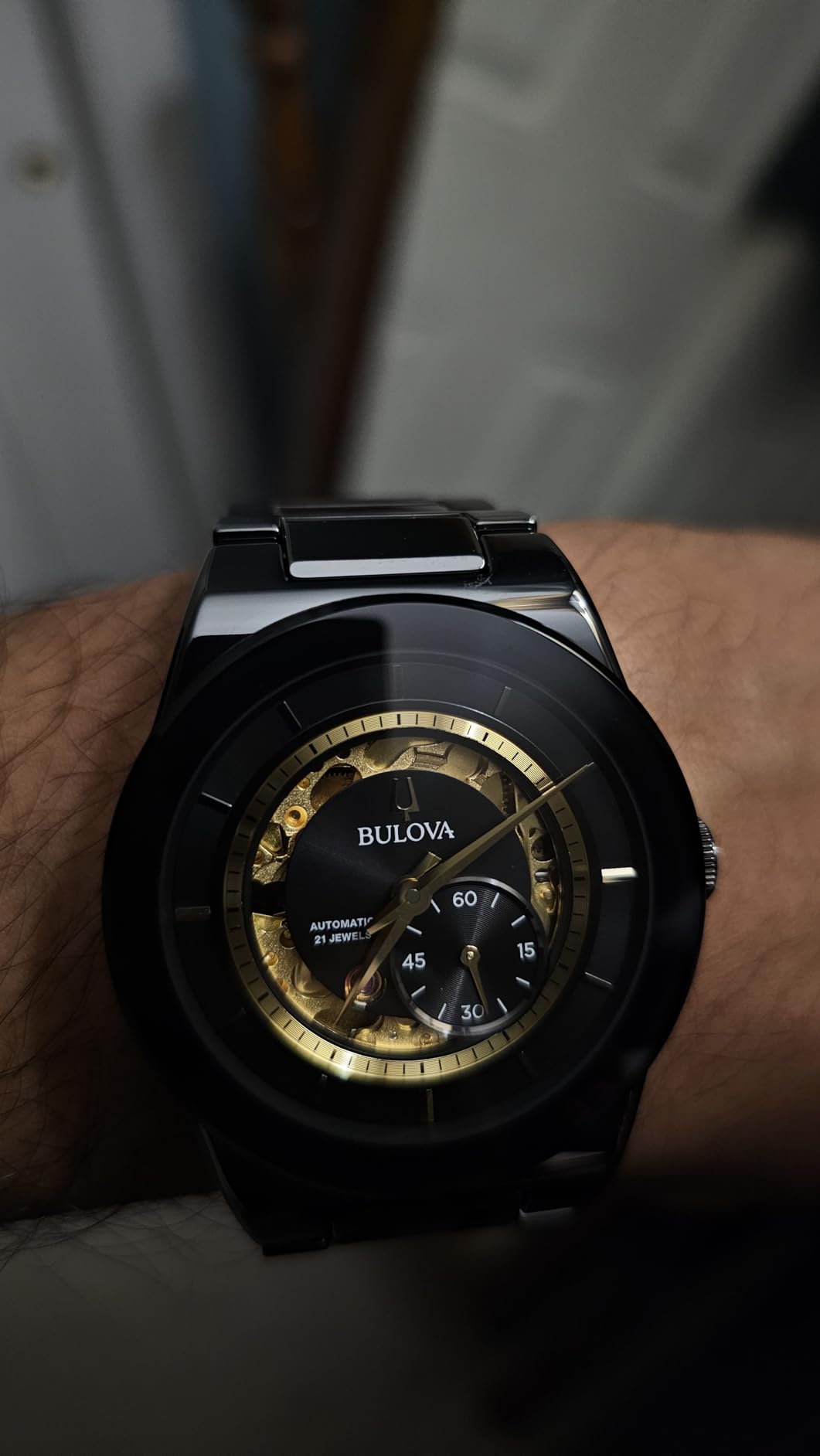 Men's Modern Millenia 3-Hand Automatic Ceramic Watch, Open Aperture, Edge-to-Edge Crystal customer photo 2
