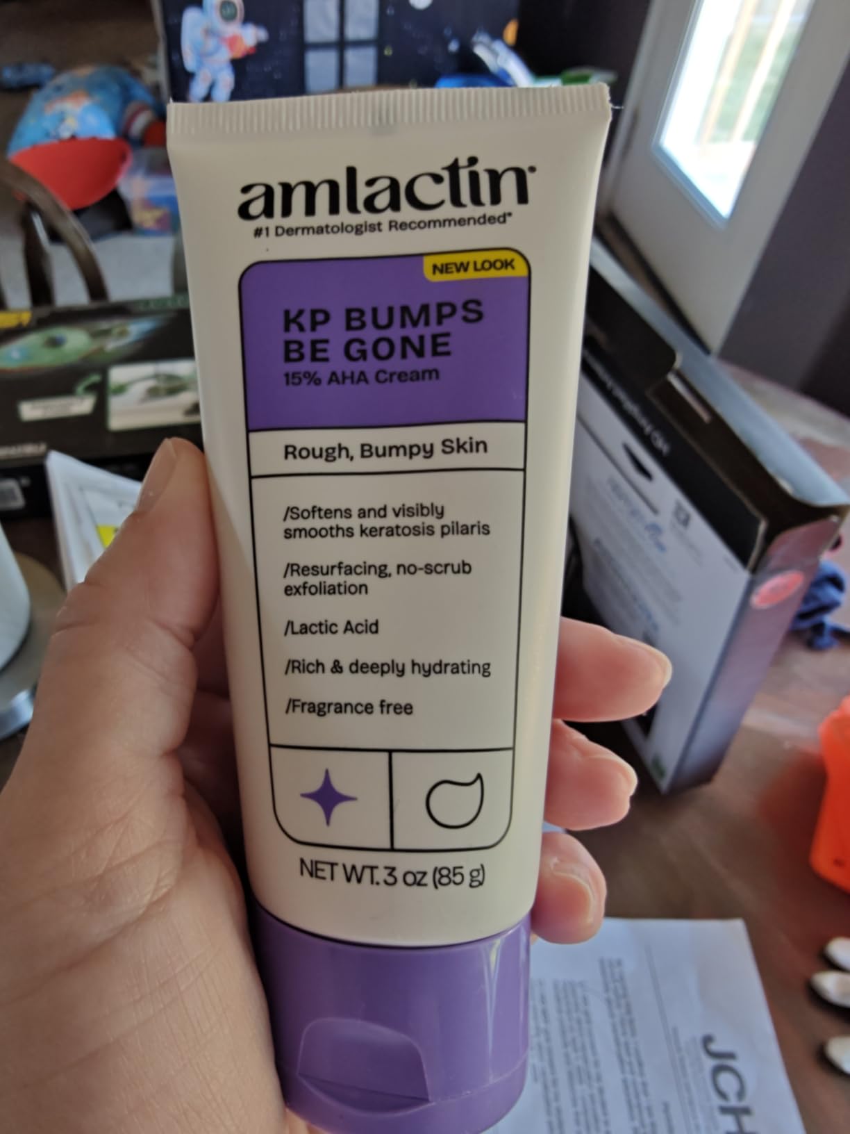 AmLactin KP Bumps Be Gone - Therapeutic Body Cream for Keratosis Pilaris - No-Scrub Exfoliator and Body Moisturizer for Dry Skin with 15% Lactic Acid AHA, 3 oz (Packaging May Vary) customer photo 1