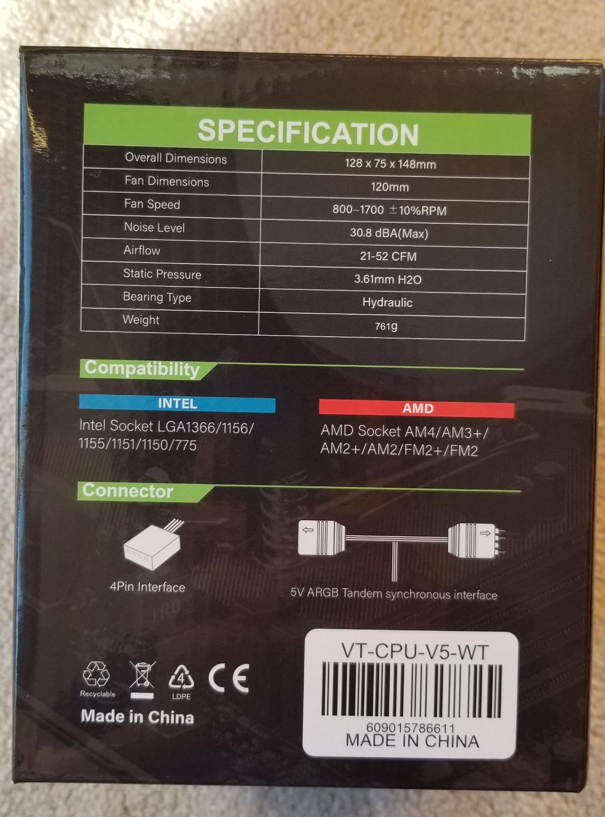 Vetroo V5 CPU Air Cooler with 5 Heat Pipes 120mm FDB PWM Processor Cooling for Intel LGA 1851/1700/1200/115X AMD AM5/AM4, Addressable RGB Lights Sync - Pink customer photo 2