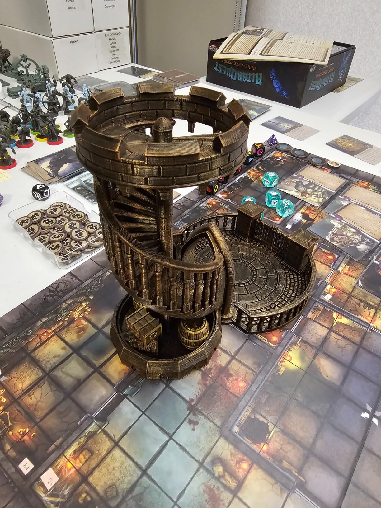AUSPDICE DND Dice Tower - 36 Step Retro Color Tower for High Randomness in Table Games Like Dungeons and Dragons - Perfect Role Playing Game Gift (Ancient Silver Color) customer photo 1