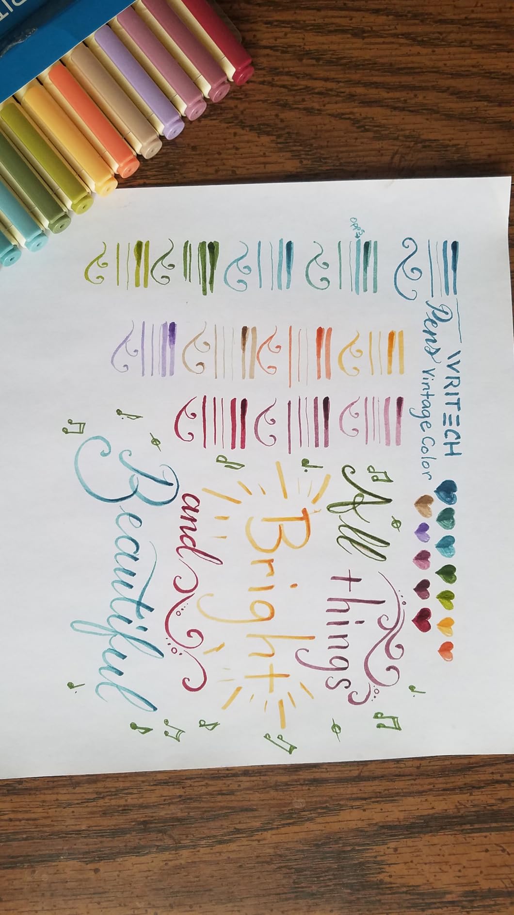 WRITECH Brush Tip Marker Pens: Artist Markers Flexible Tip Water Based 12ct Assorted Colors for Journaling Adult Coloring Hand Lettering Calligraphy Drawing Vibrant Colored customer photo 2