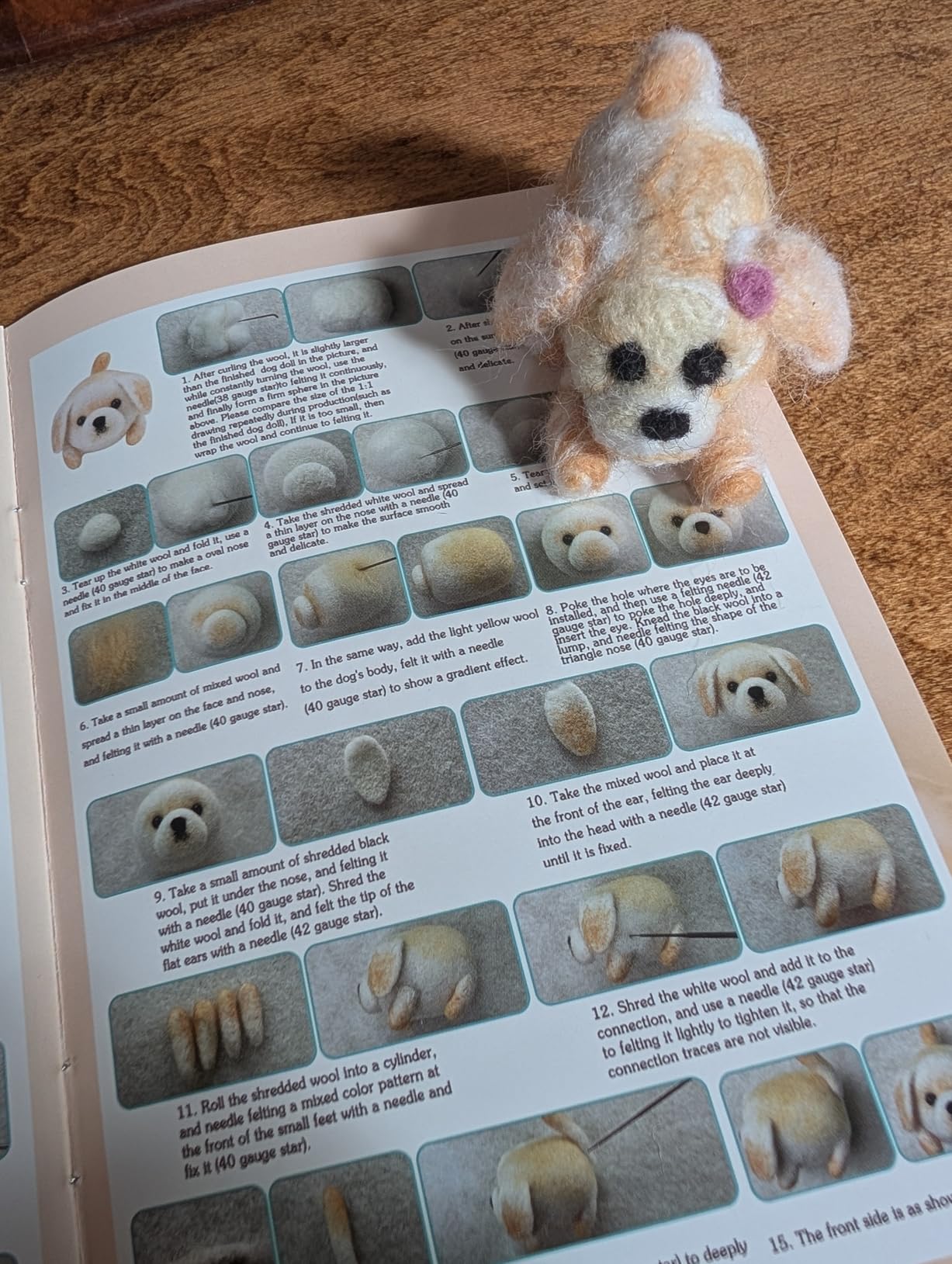 Mayboos Needle Felting Kit, 12 Pieces Doll Making Wool Needle Felting Starter Kit with Instruction, Felting Foam Mat and DIY Needle Felting Supply customer photo 1