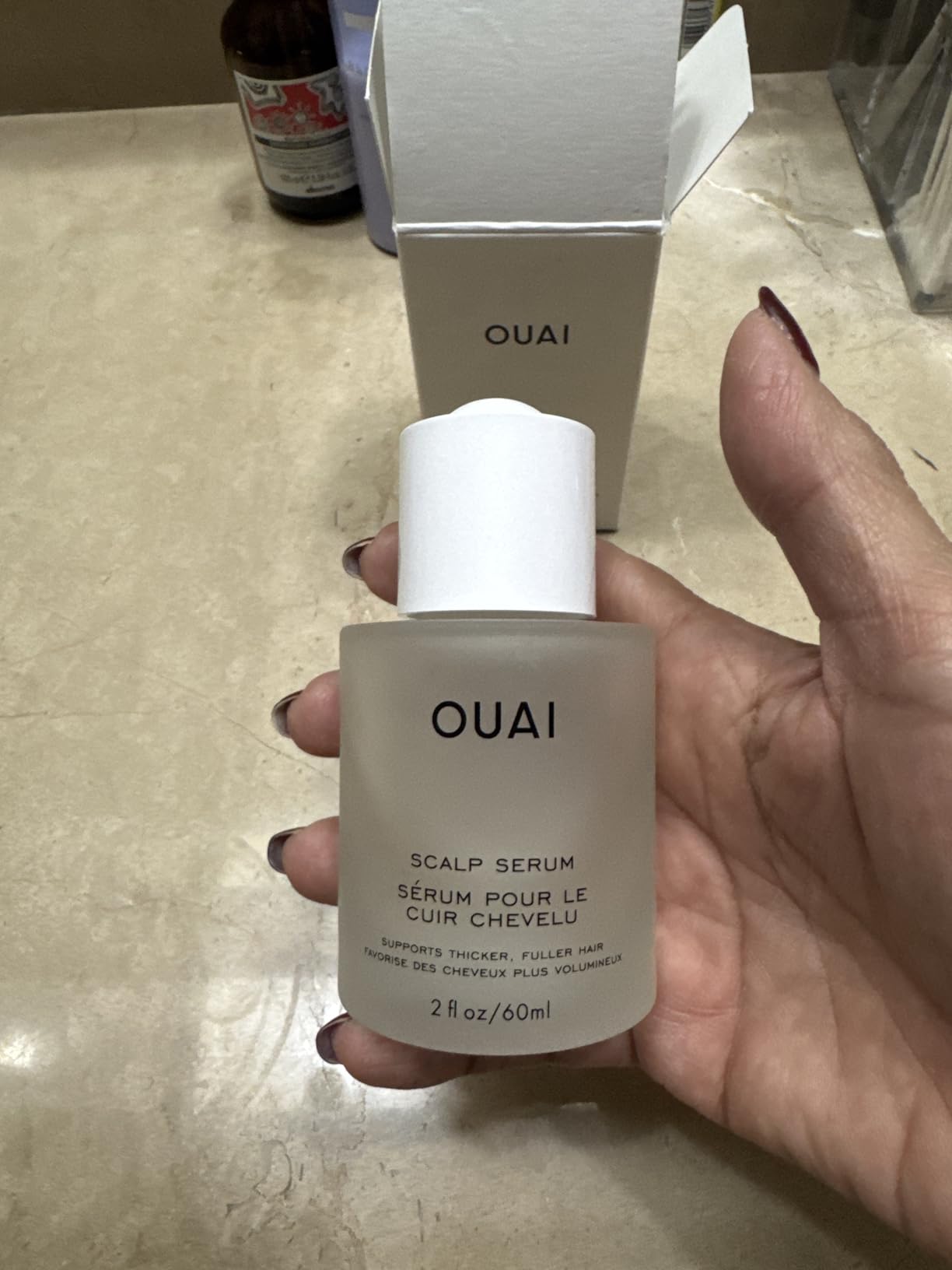 OUAI Scalp Serum - Balancing Hair Serum with Red Clover Extract, Siberian Ginseng and Peptides for Thicker and Fuller-Looking Hair - Paraben, Phthalate and Sulfate Free Scalp Care (2 Fl Oz) customer photo 1