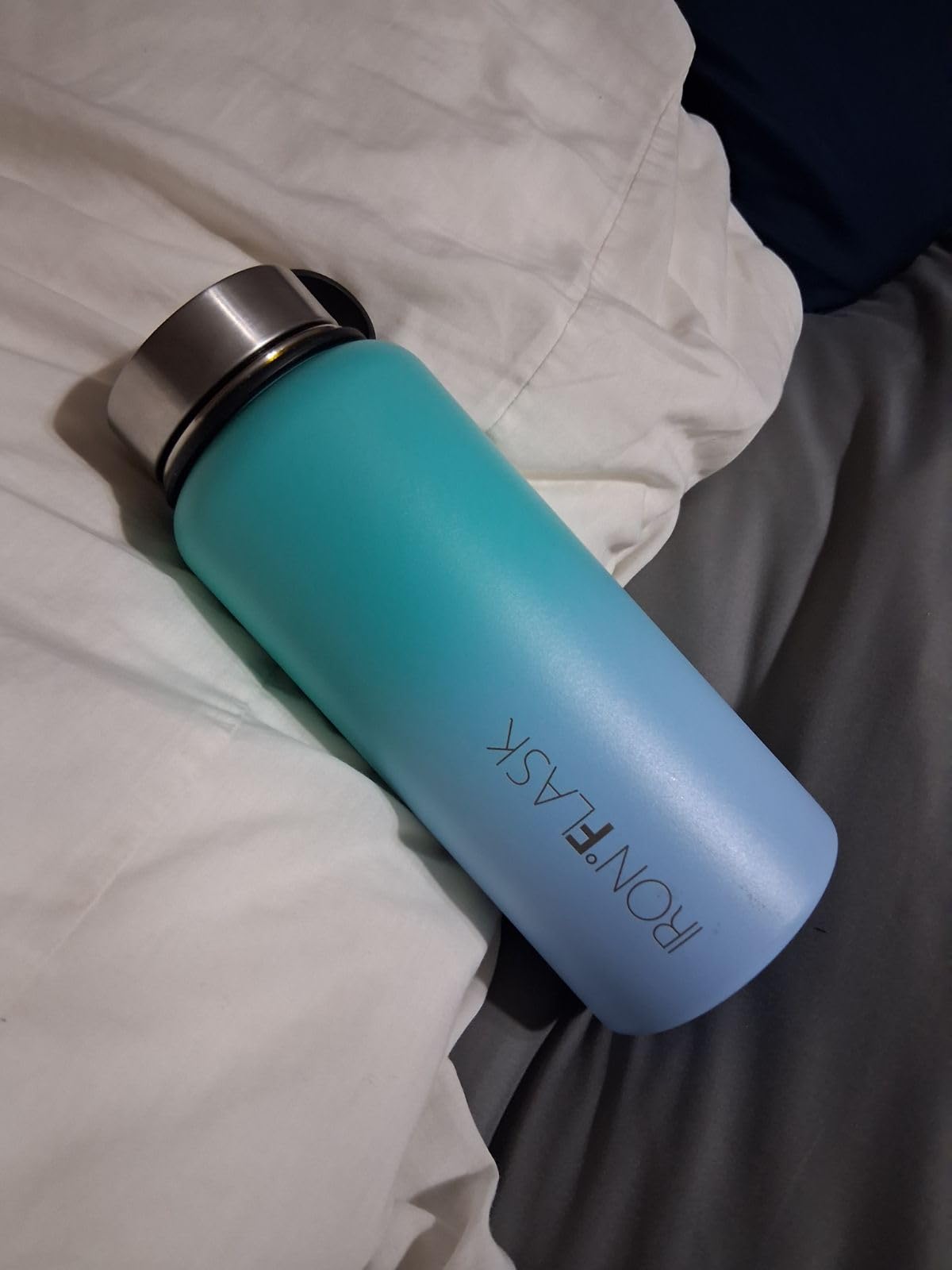 Camping & Hiking Hydration Flask with Straw, Wide Mouth Insulated Stainless Steel Sports Water Bottle - 32 oz Fire Red customer photo 1