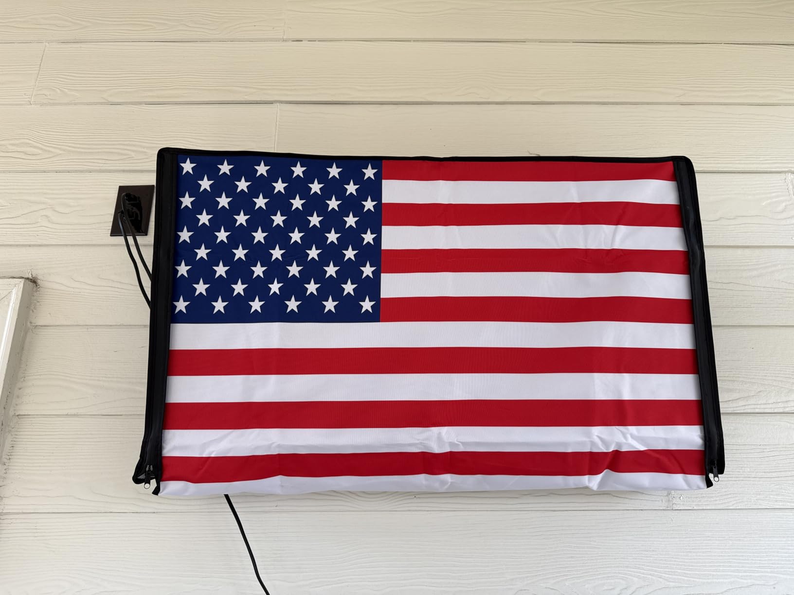 Outdoor TV Cover 60-65 inch, IC ICLOVER 600D Heavy Duty Weatherproof TV Enclosure, Waterproof Zipper Access with Bottom Seal for Outside LED, LCD, OLED Flat Screen TVs customer photo 2