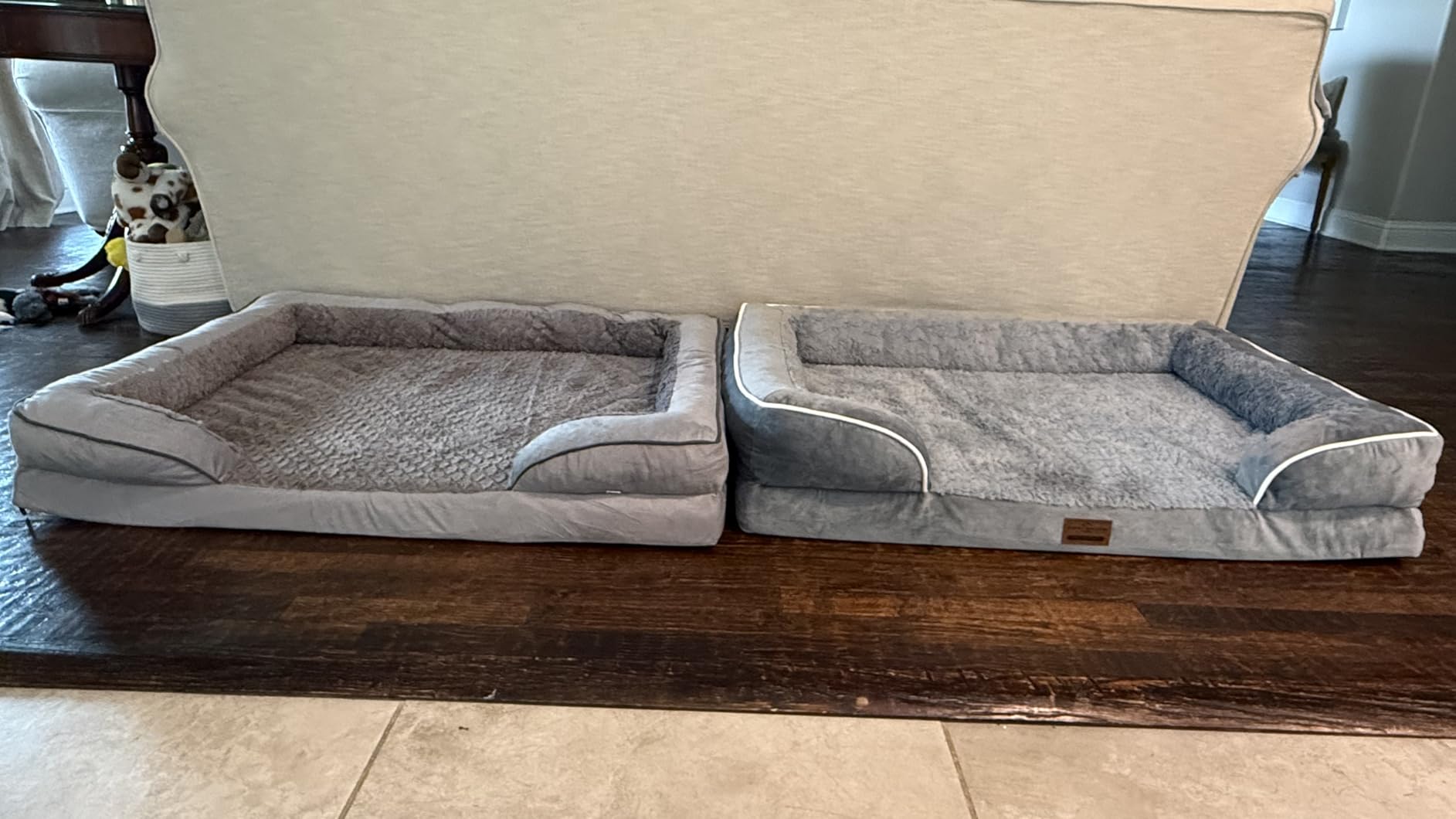 Comfort Expression Orthopedic Dog Bed for Extra Large Dogs 42x30 Inch, Waterproof Egg Crate Foam XL Pet Bed with Removable Bolsters, Dog Couch with Washable Cover & Non-Slip Bottom, Grey customer photo 1