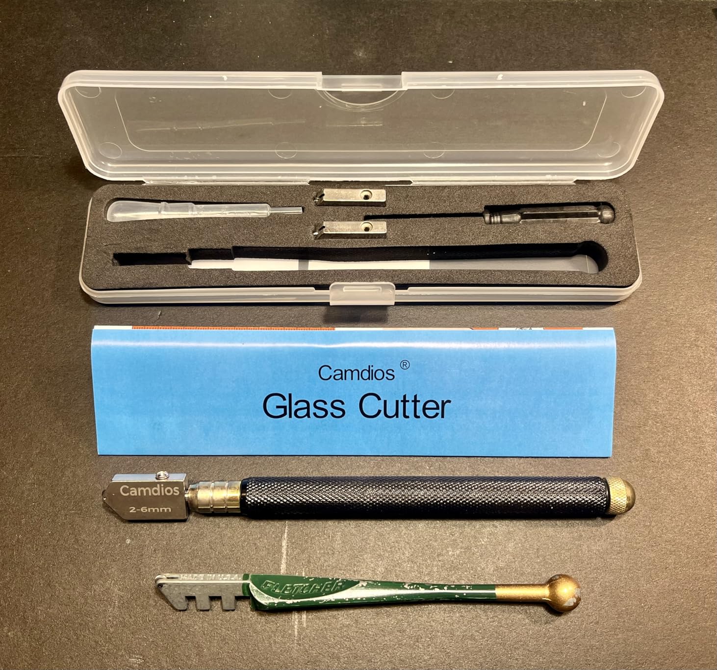 Glass Cutter 2mm-20mm, Upgrade Glass Cutting Tool with Glass Cutting Oil, Pencil Style Oil Feed Carbide Tip Glass Cutter for Mirror/Tiles/Mosaic. customer photo 1