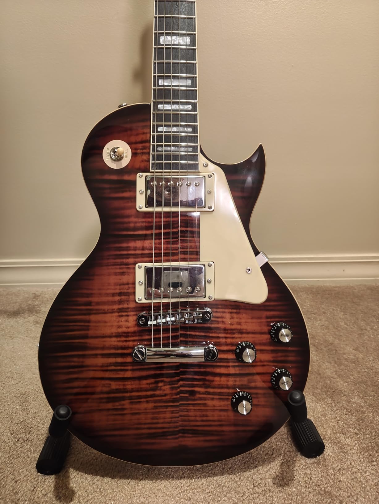 Grote Electric Guitar Solid Body LPYS-006 with Maple Neck, Stainless Steel Frets, Black customer photo 2