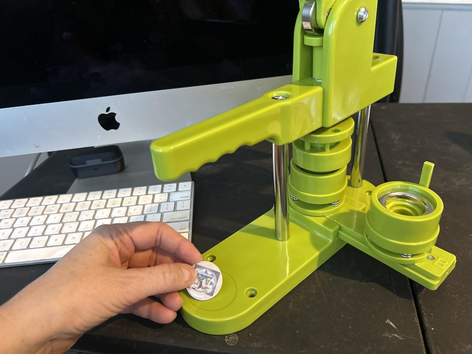 Button Maker Machine - Multiple Sizes 1.25in+2.25in, Kit for DIY Gifts, Button Press Machine with Free 200PCS 32-58mm Supplies & 2 Circle Cutter customer photo 2