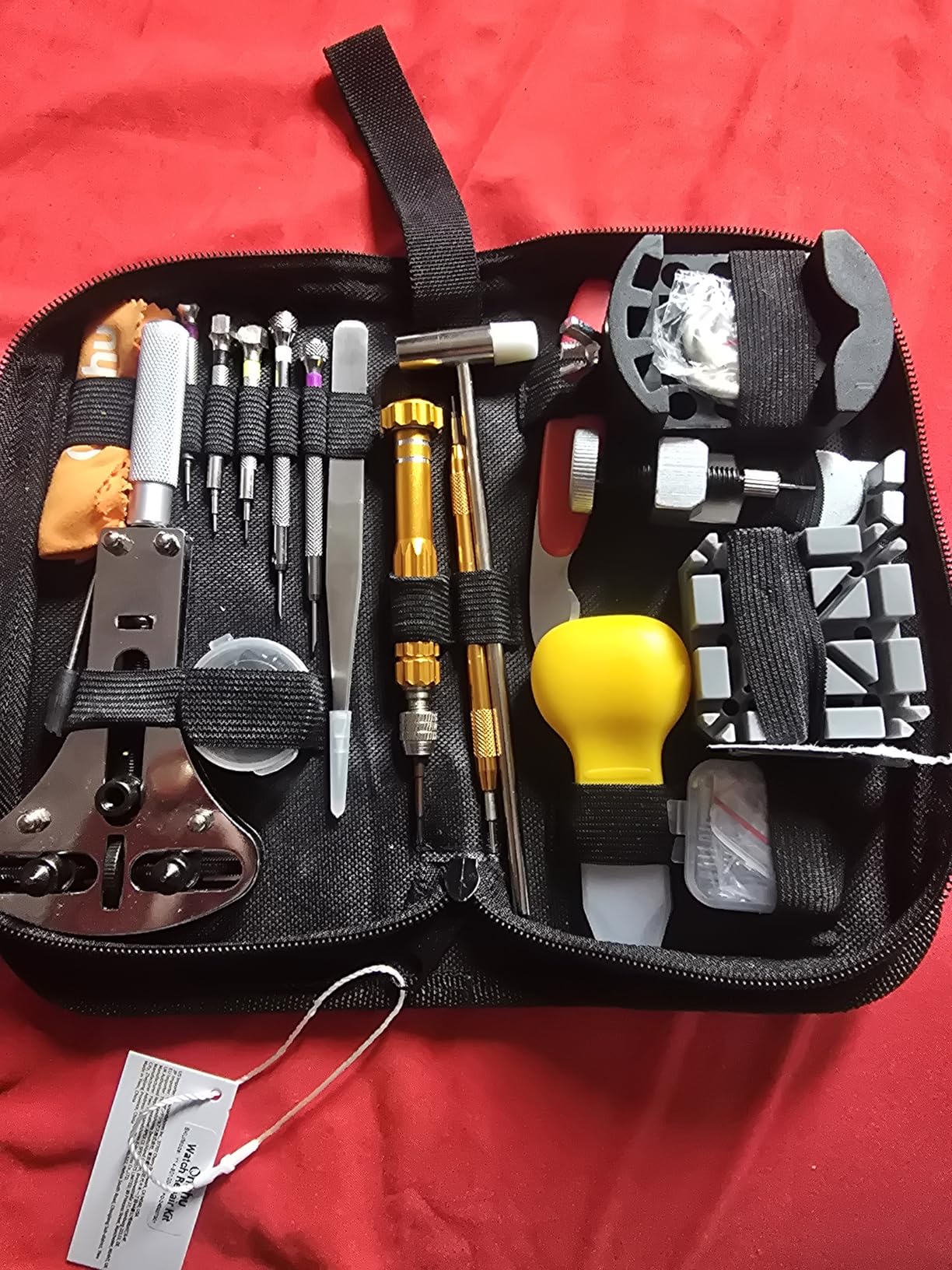 Ohuhu Watch Battery Replacement Tool Kit Upgraded Watch Repair Kit Watch Back Remover Opener Tool Case Opener Removal with Extra Screwdriver Back Protective Films Sealing Rings customer photo 2