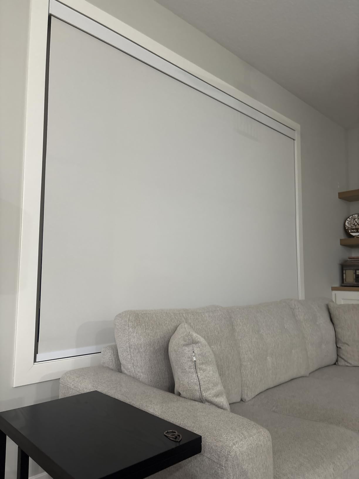 SmartWings Motorized Roller Shades 100% Blackout, Homekit/Alexa/Z-Wave Compatible, Cordless Remote Control Optional Smart Blinds for Bedroom/Living Room Windows, Customized Size, Vigor White customer photo 1