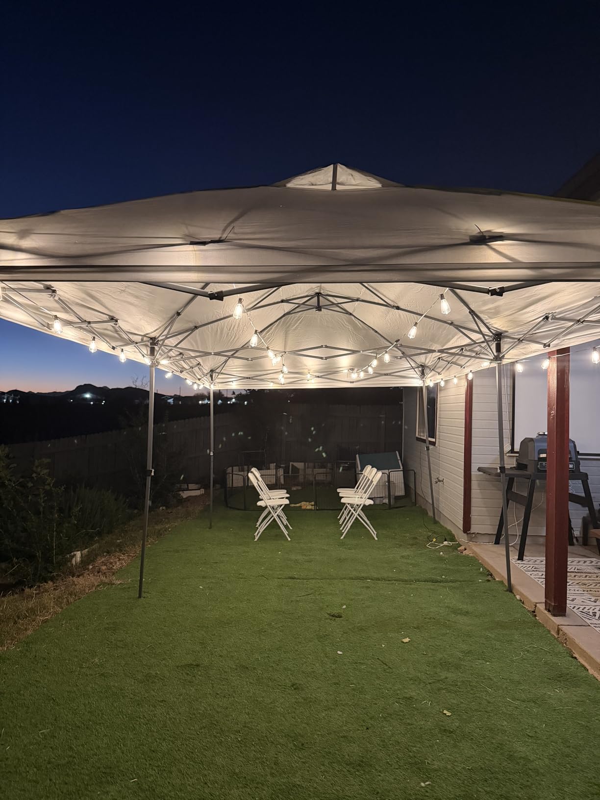 Brightever LED Outdoor String Lights 100FT Patio Lights with 52 Shatterproof ST38 Vintage Edison Bulbs, Outside Hanging Light Waterproof for Porch, Deck, Garden, Backyard, Balcony, 2700K Dimmable customer photo 2