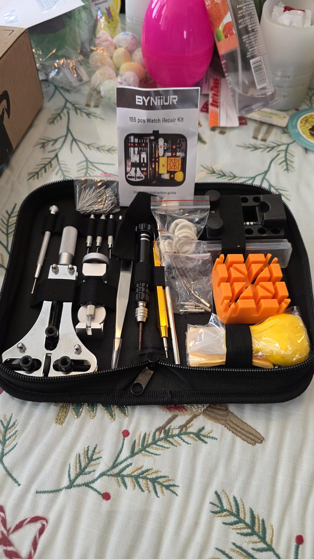 Watch Repair Kit, BYNIIUR Watch Battery Replacement Tool Kit, Watch Repair Tools & Kits, Watch Link Removal Tool Kit Watch Band Tool Set with Carrying Case, Watch Case Opener Spring Bar Tools customer photo 2