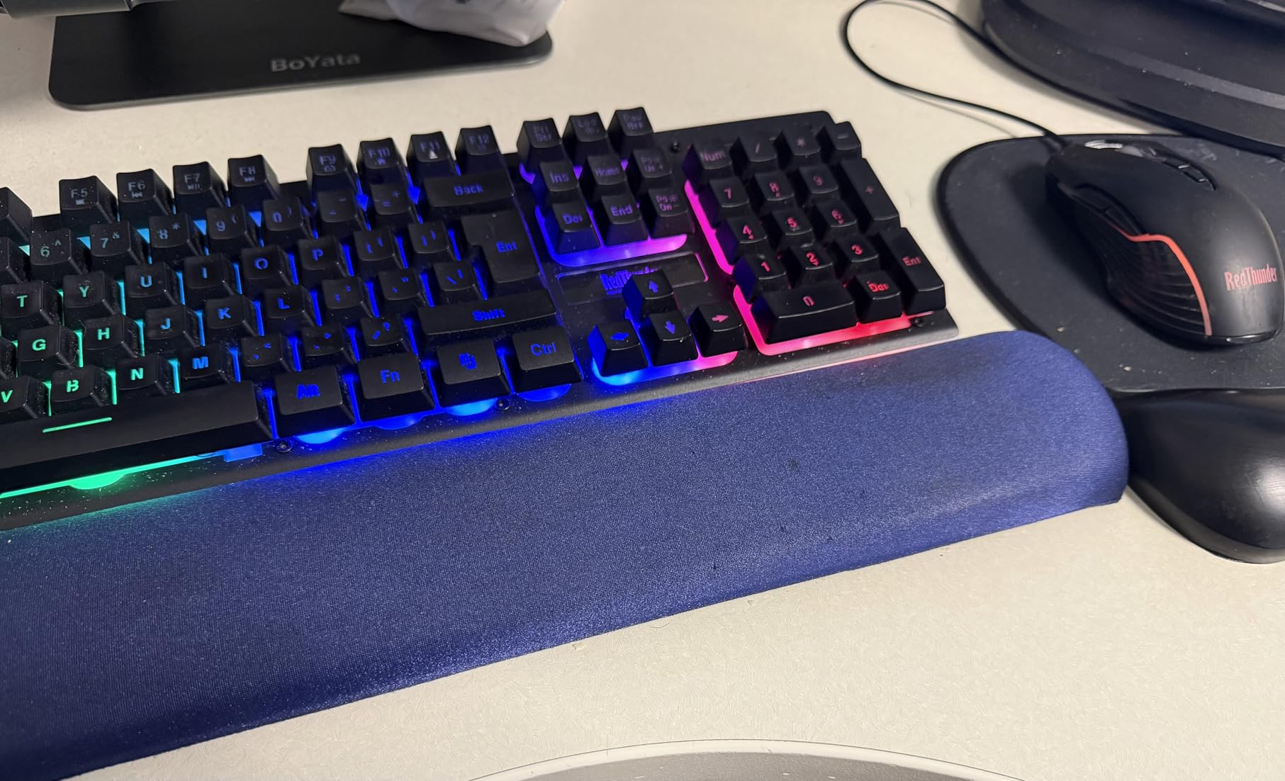RedThunder K10 Wireless Gaming Keyboard and Mouse Combo, LED Backlit Rechargeable 3800mAh Battery, Mechanical Feel Anti-ghosting Keyboard + 7D 3200DPI Mice for PC Gamer (Pink) customer photo 1