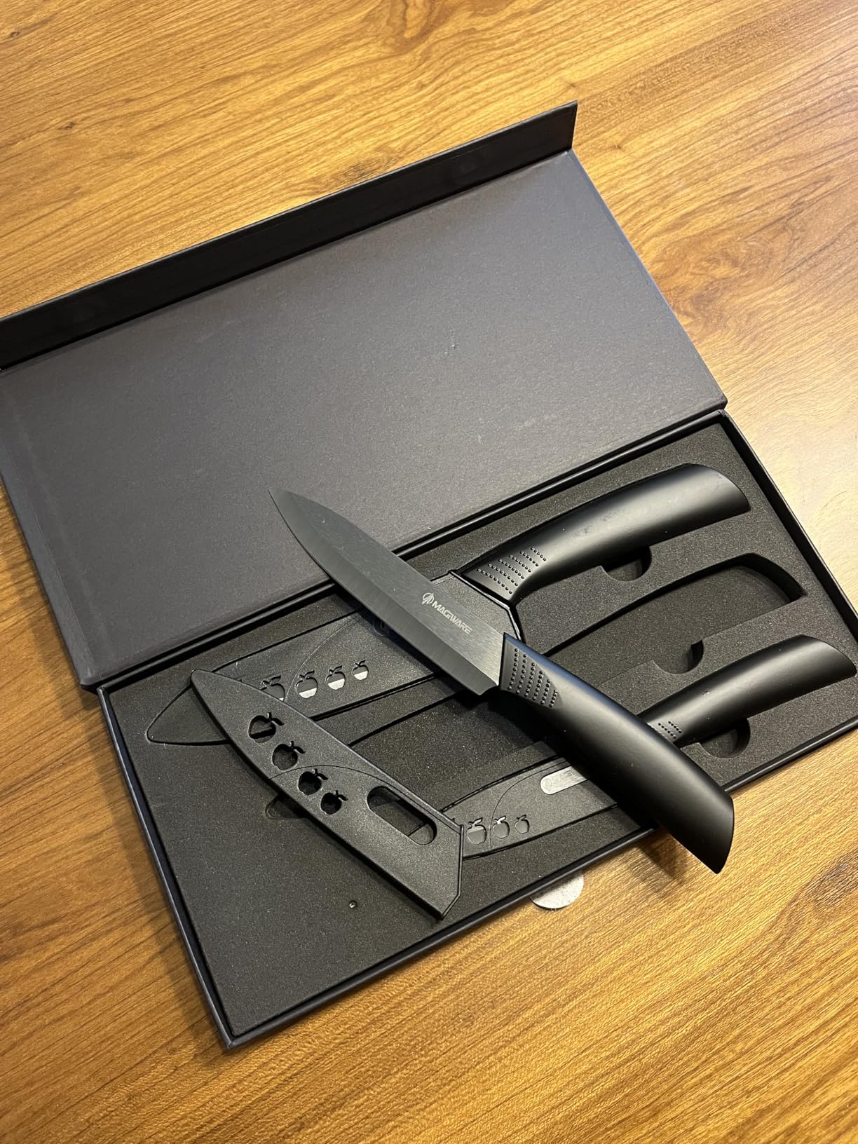 Ceramic Knives, Ceramic Knife Set with Sheaths Cover -Sharp Longer Never Rust (include 6 Inch Chef Knife, 5inch Utility Knife, and 4 Inch Paring Knife customer photo 2