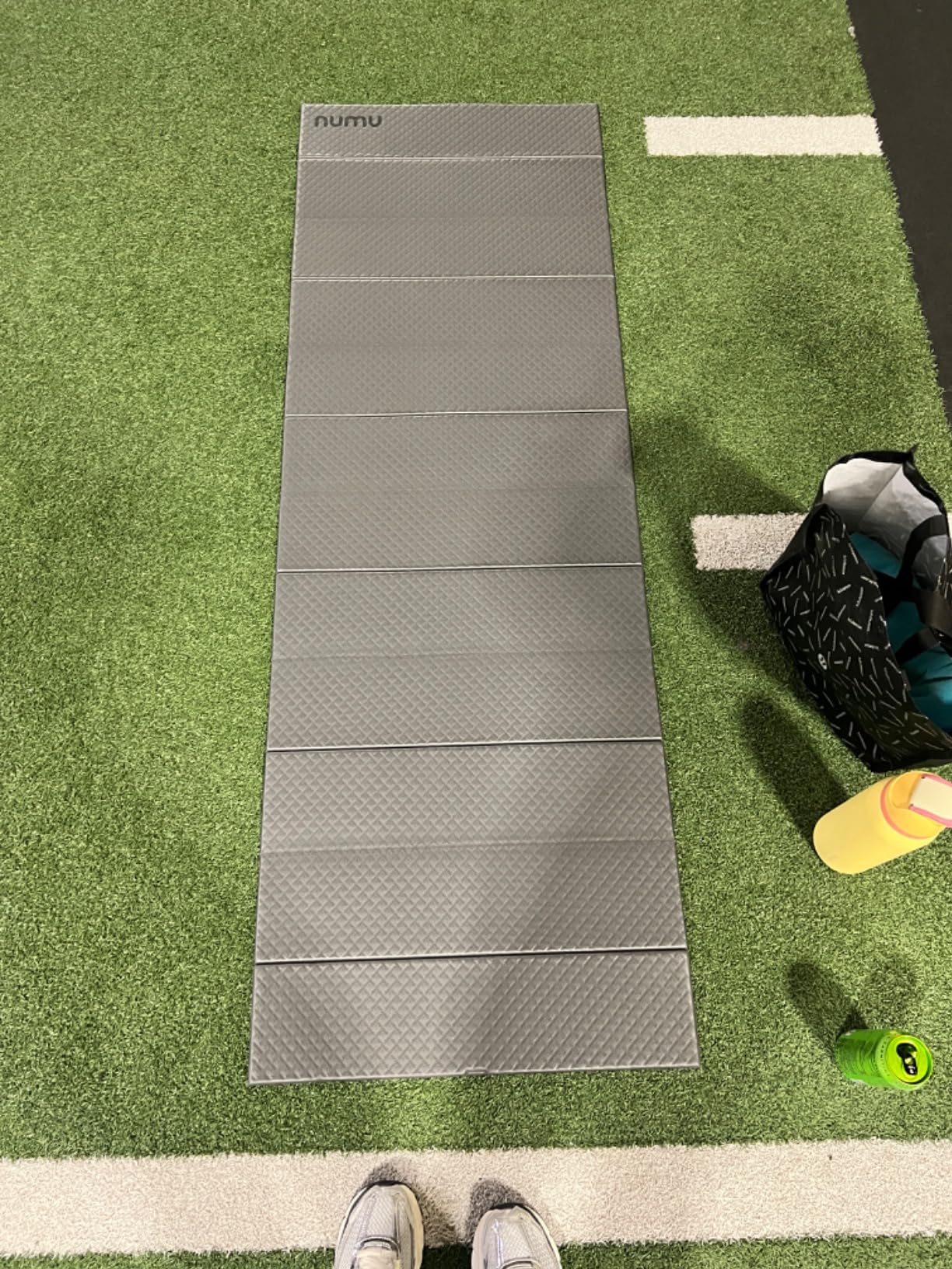 Numu Foldable Yoga Mat with Yoga Carrying Strap - Nonslip, Lightweight, and Portable 1/4