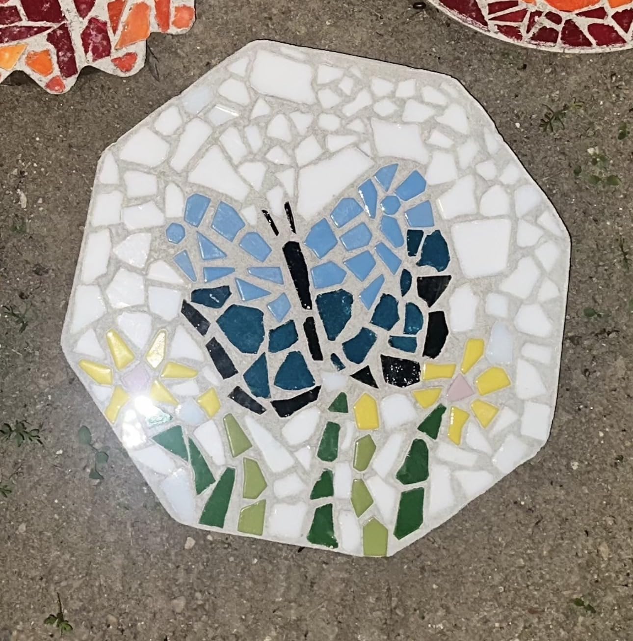 Youway Style Iridescent Glass Mosaic Tiles for Crafts Bulk, 200g Broken Mosaic Glass Pieces for DIY Home Garden Art Projects customer photo 1