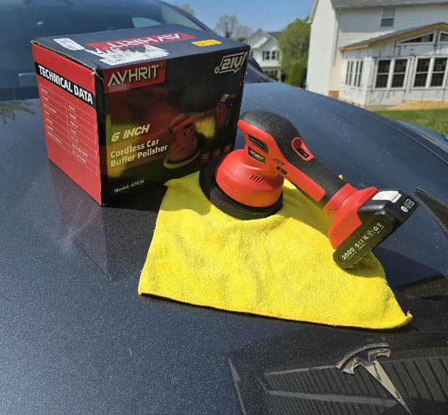 Cordless Car Buffer Polisher kit w/ 2x2000mAh 21V Batteries, 6 Inch Car buffer Waxer Kit w/ 6 Variable Speed & Extra Attachments, Polisher for Car Detailing,Boat Sanding,Scratch Removing customer photo 1