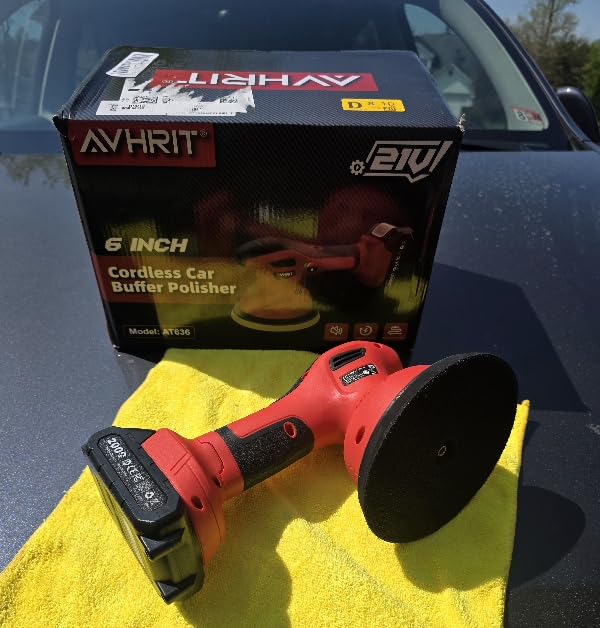Cordless Car Buffer Polisher kit w/ 2x2000mAh 21V Batteries, 6 Inch Car buffer Waxer Kit w/ 6 Variable Speed & Extra Attachments, Polisher for Car Detailing,Boat Sanding,Scratch Removing customer photo 2