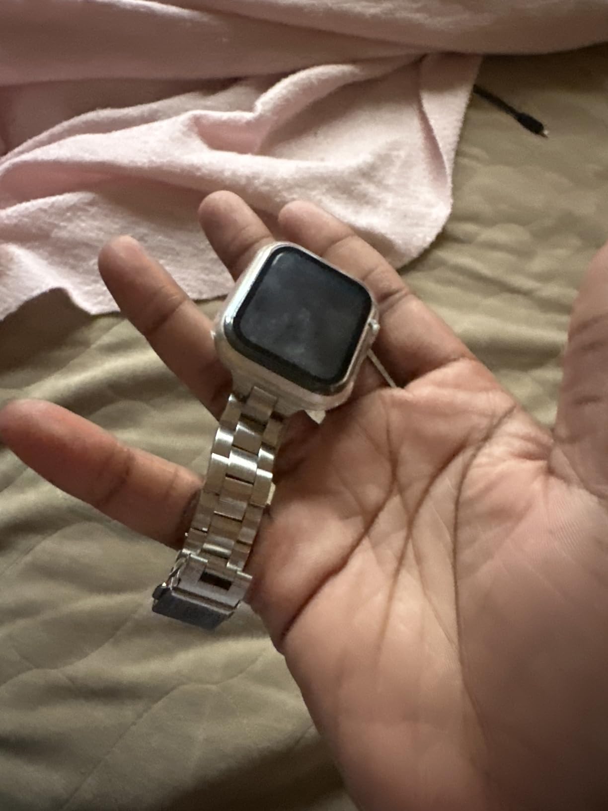 Thin Stainless Steel Bands Compatible with Apple Watch 38mm 40mm 41mm 42mm 44mm 45mm 46mm for Women, Metal Straps for iWatch Series 11 10 9 8 7 6 5 4 3 2 1 SE customer photo 2