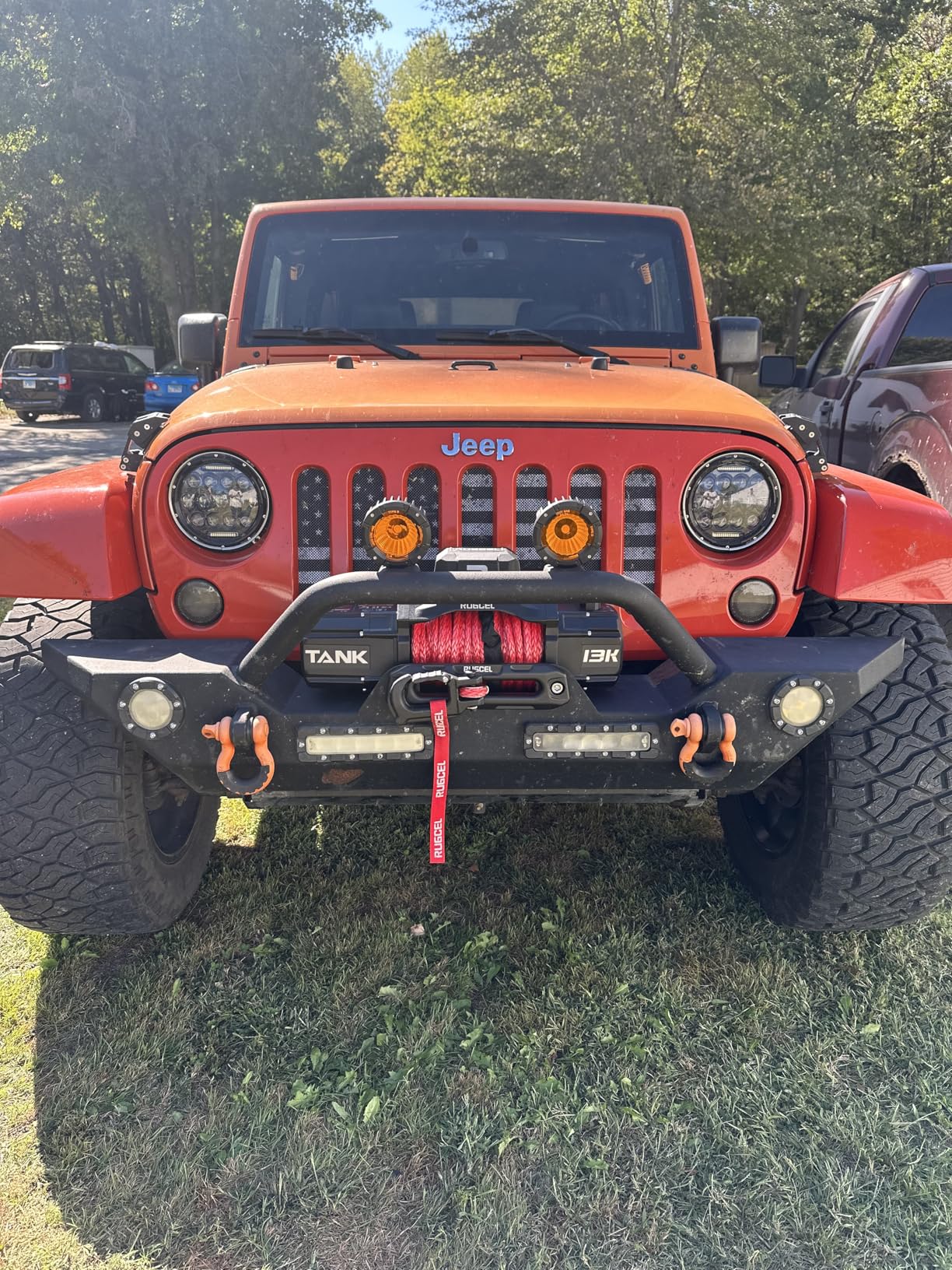 RUGCEL WINCH 13500lb Synthetic Rope Winch 12V Waterproof Electric Winch,2 in 1 Wireless Remote Control, for SUV, Truck & Trailer - TANK Series customer photo 1