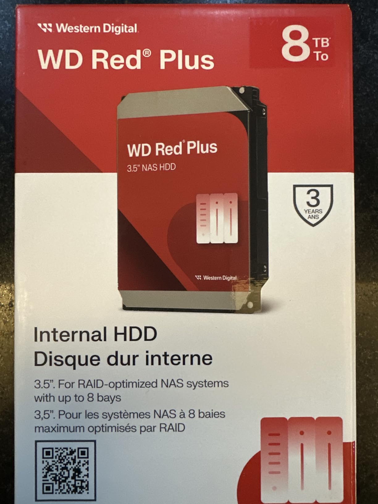 Western Digital 6TB WD Red Plus NAS Internal Hard Drive HDD - 5400 RPM, SATA 6 Gb/s, CMR, 256 MB Cache, 3.5
