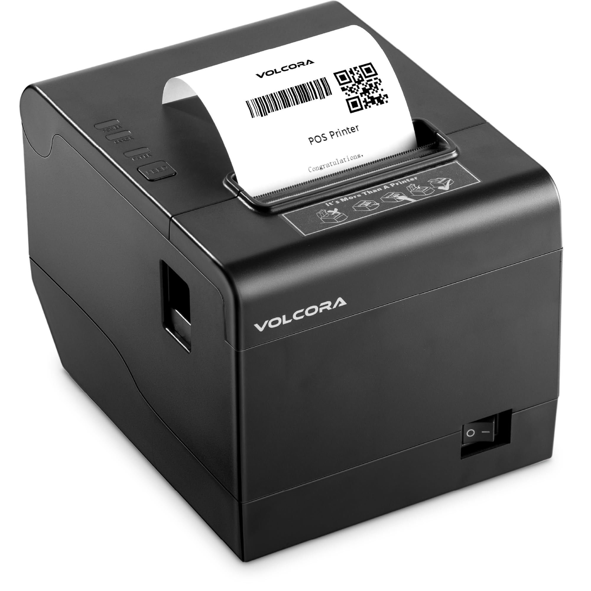 Volcora Thermal Receipt Printer, 80mm POS Printer w/Auto Cutter, USB/Ethernet Interface for Windows/MAC/Linux, ESC/POS Command Support Cash Drawer, High Speed Kitchen Printer, Wall Mount (Black) customer photo 1