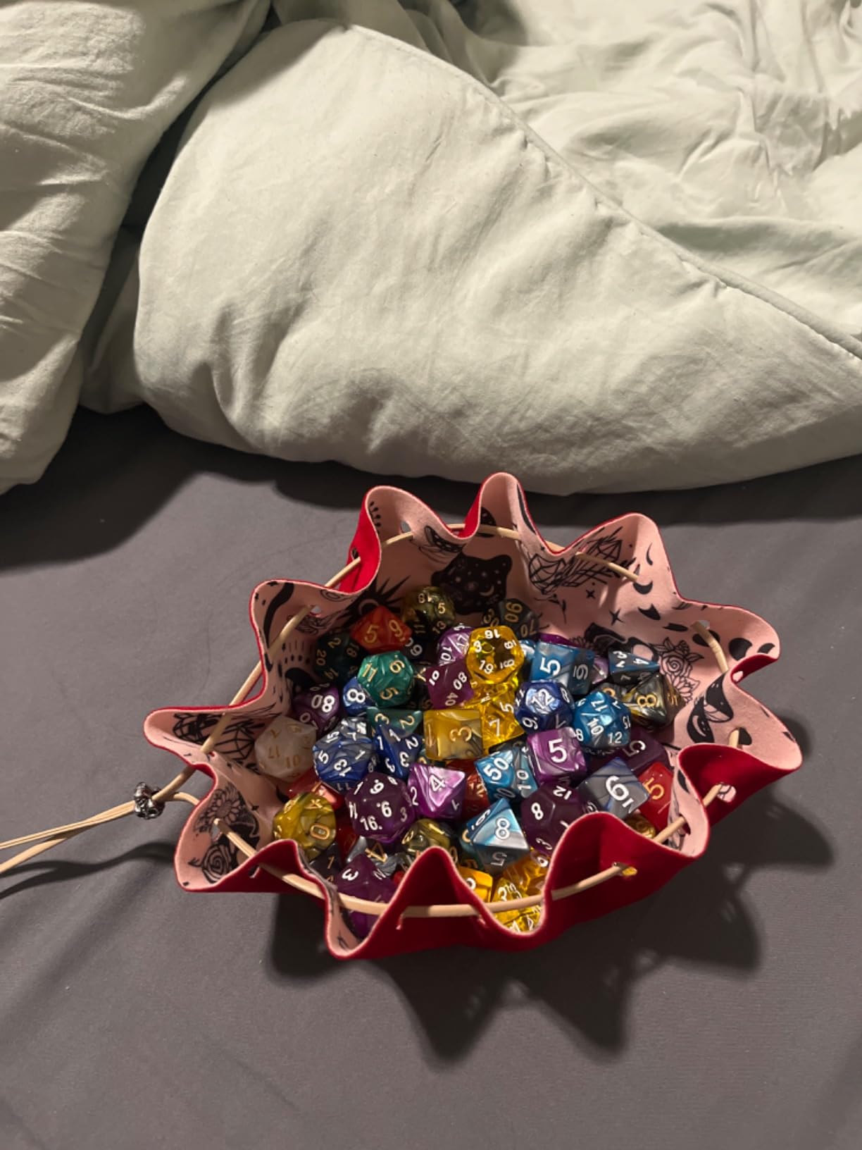 7 Sets (49PCS) Polyhedral Dice Set for Dungeons & Dragons/RPG, Complete D&D/DND Dice Sets (D20, D12, D8, D6, D4 & 2xD10) with 7 Pouches customer photo 2