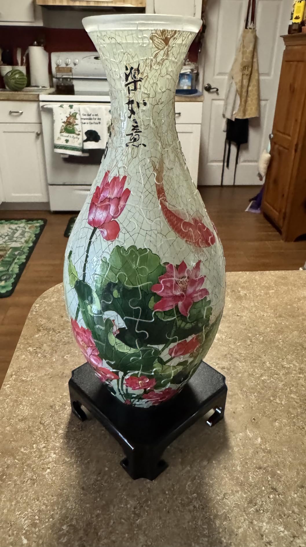 Pintoo 3D Puzzle Vase Unique Flower Vase Made by 160 Curved Plastic Puzzle Pieces customer photo 2