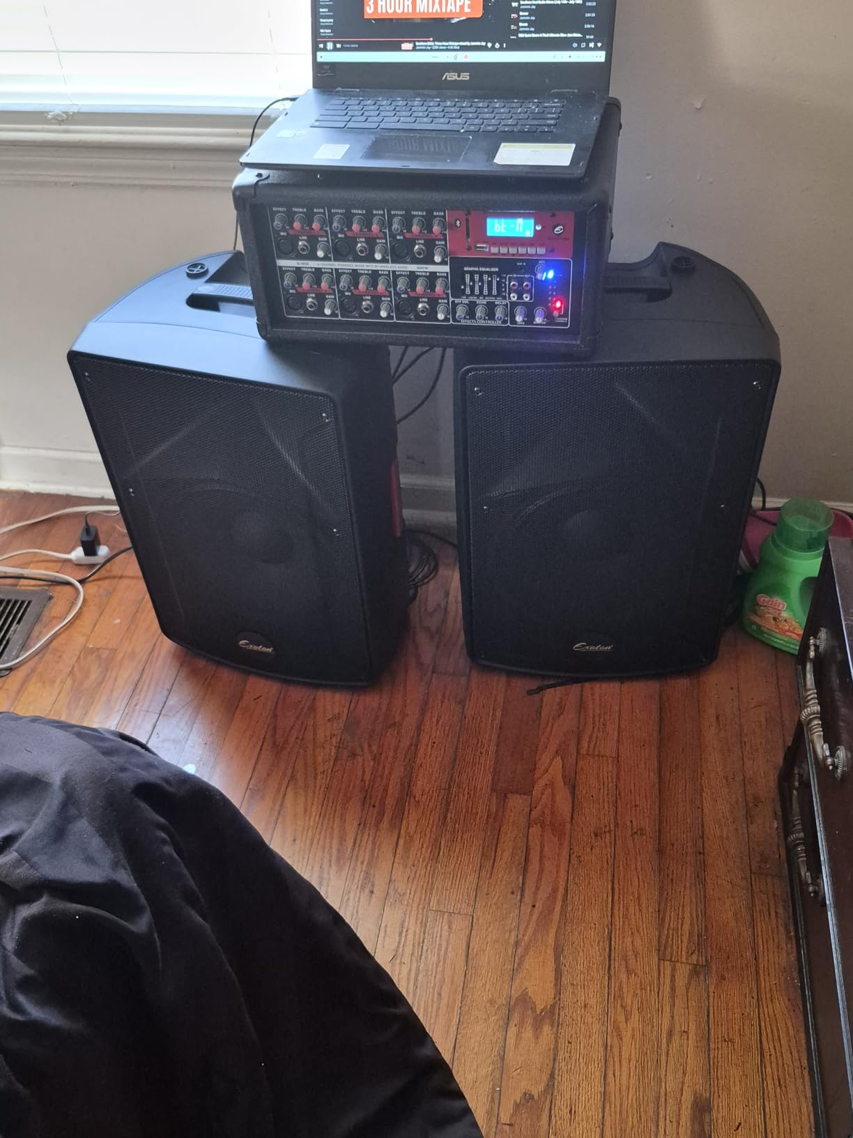 EXOTON S-1202 12inch 2000W Bluetooth PA System with Powered Mixer Set, Passive Speakers with 6 Channel Mixer/Stands/Mic/Effect Controller/ 48V Phantom Power customer photo 1