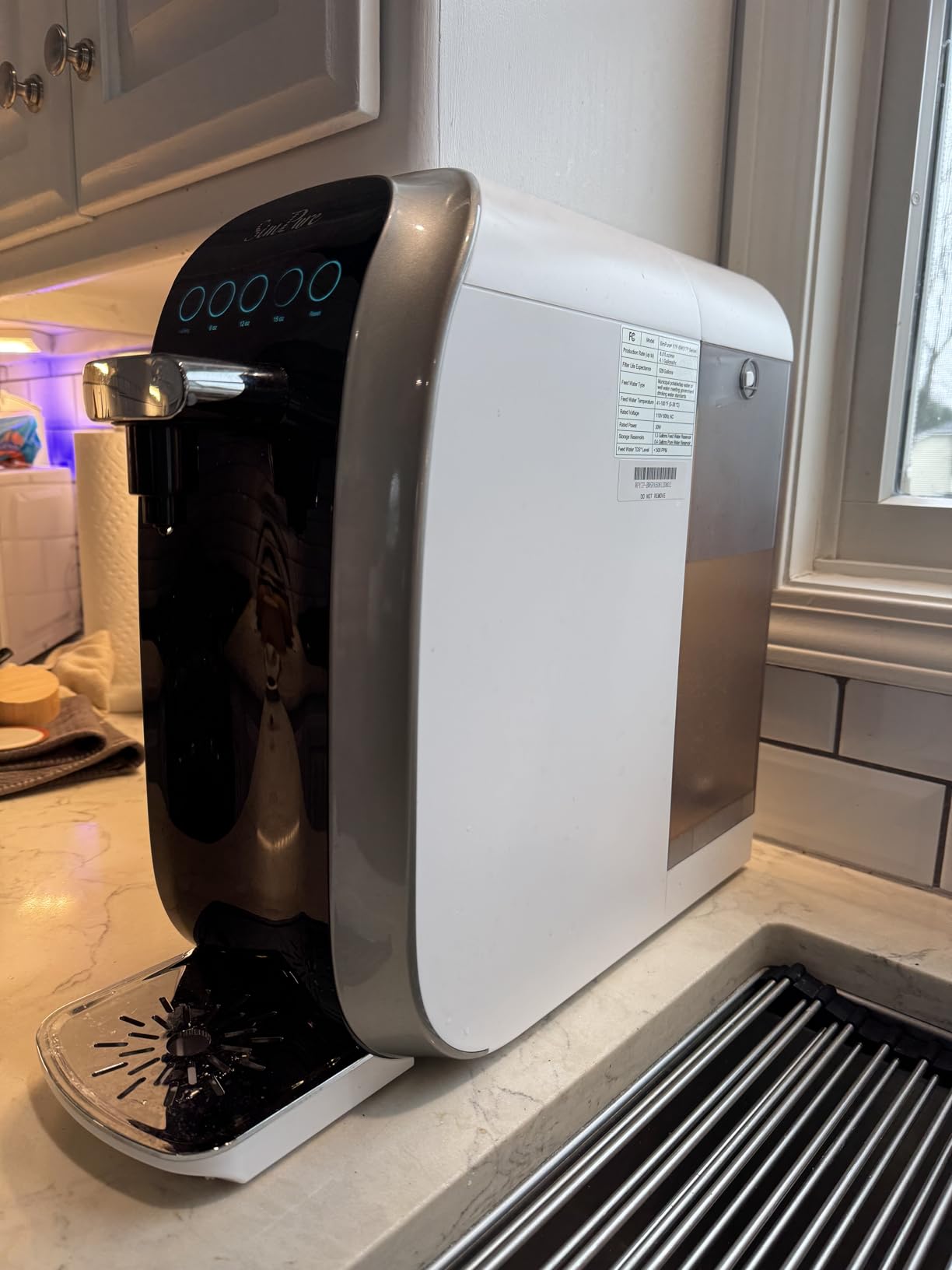 SimPure Y7P-BW UV Countertop Reverse Osmosis Water Filter, NSF/ANSI 58 Certified, 5 Stage RO Water Filtration System, Water Purifier for Home, No Installation, 4: 1 Pure to Drain, Classic Pure Taste customer photo 1