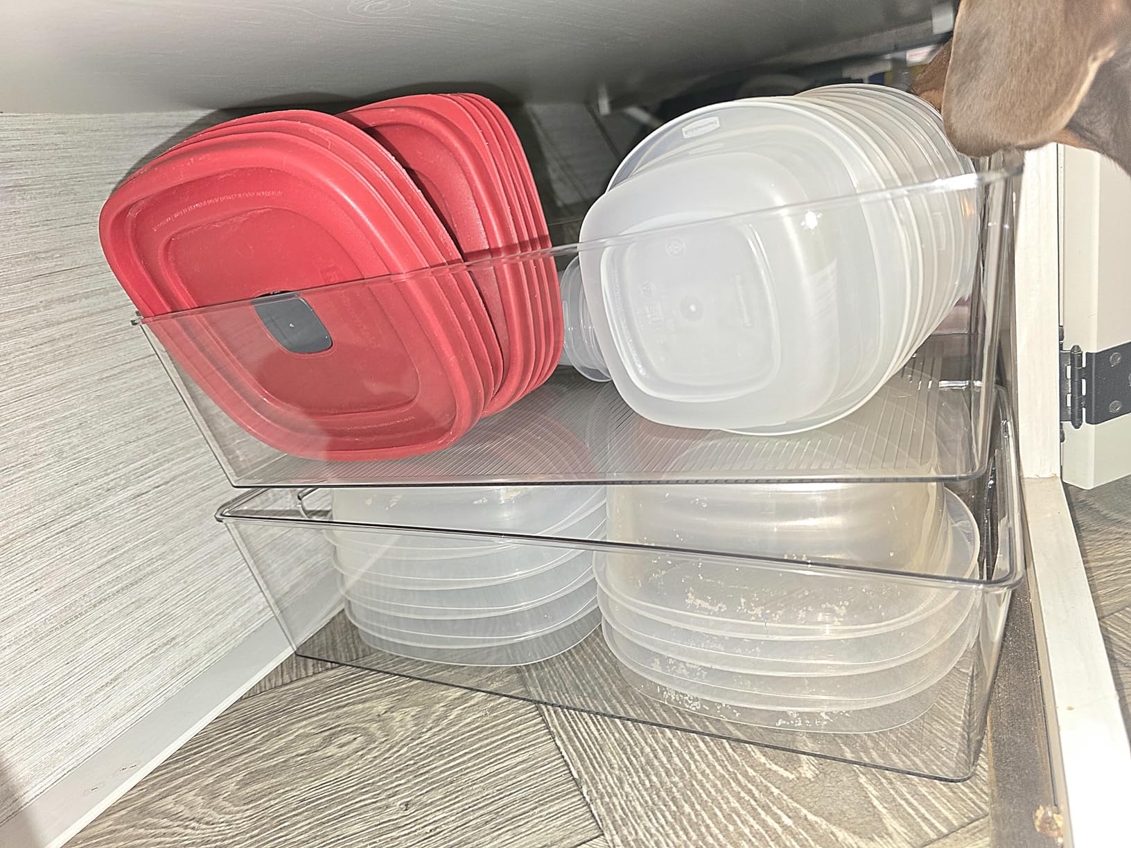 Simple Houseware 4 Pcs Kitchen Clear Bin Storage Organizer, 15
