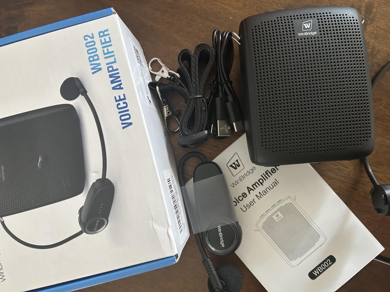 WinBridge Voice Amplifier with Bluetooth, Portable Speaker and Microphone Set, Wireless Mic Headset Speaker for Teachers, Tour Guide, Public Speaking, Fitness Instructors, Features Mute, 15W WB002 customer photo 1