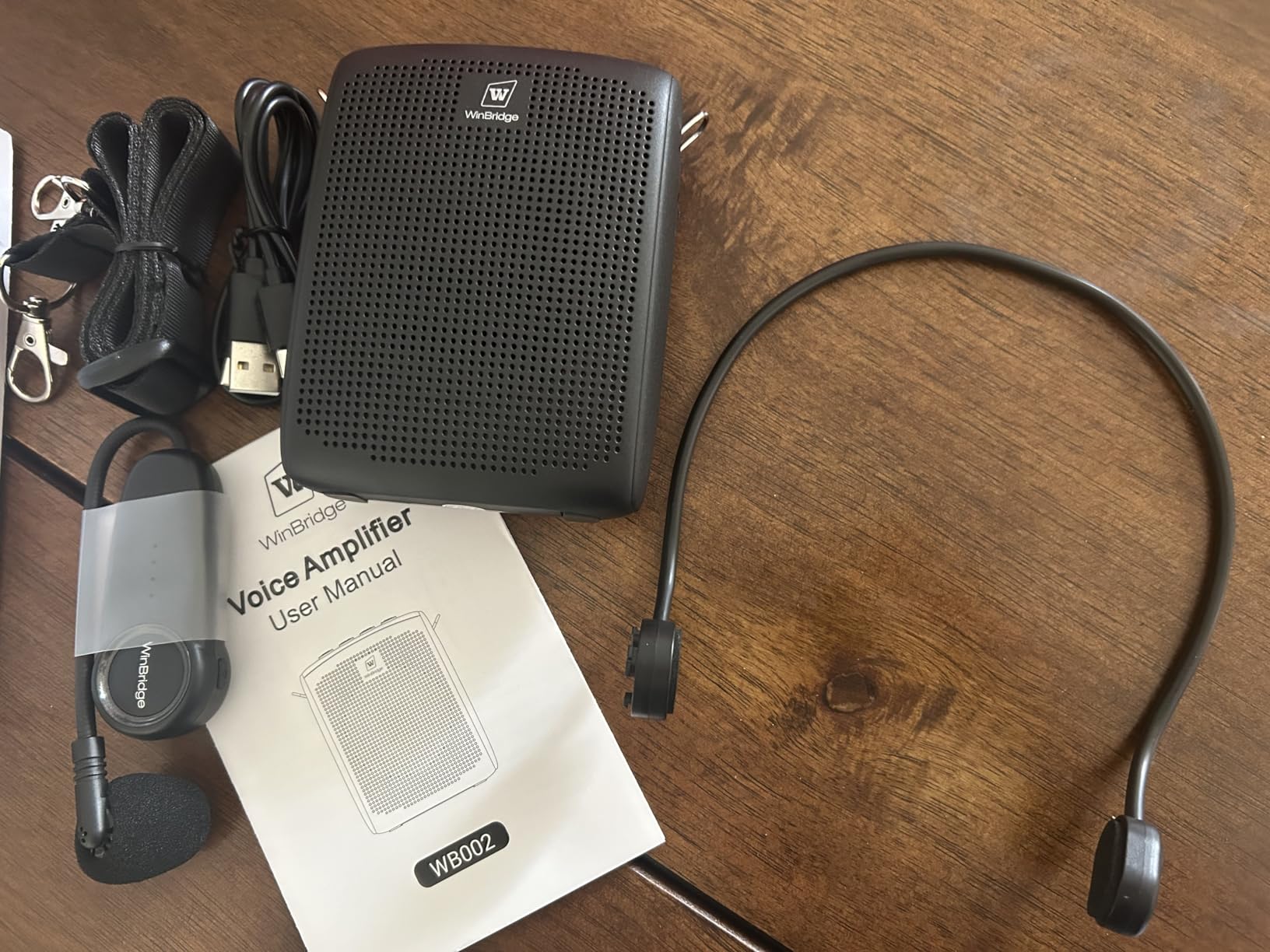 WinBridge Voice Amplifier with Bluetooth, Portable Speaker and Microphone Set, Wireless Mic Headset Speaker for Teachers, Tour Guide, Public Speaking, Fitness Instructors, Features Mute, 15W WB002 customer photo 2